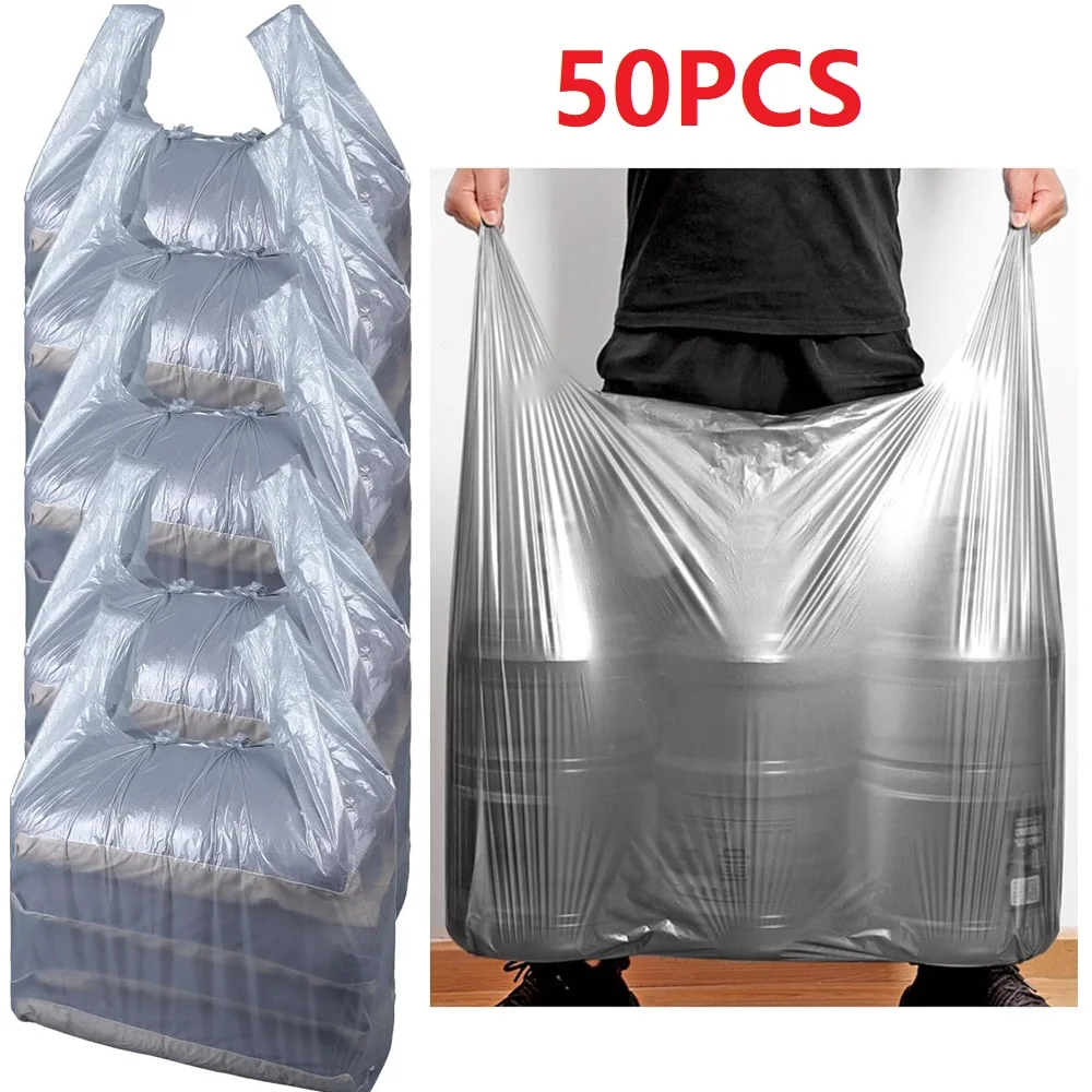 50PCS Large Storage Bags For Clothes,Alternative Thickening Moving Bags Plastic Storage Bags For Waste Supplies and Camping 
50PCS Large Storage Bags For Clothes,Alternative Thickening Moving Bags Plastic Storage Bags For Waste Supplies and Camping