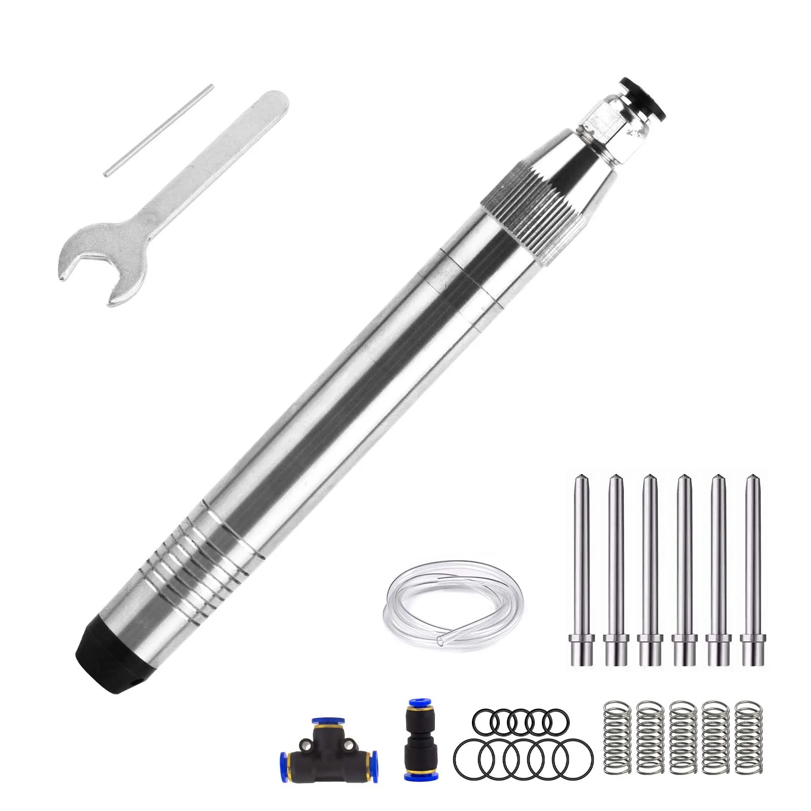 Pneumatic Engraving Hammer Kit - Diamond Tip Handpiece w/ Attachments for Jewelry/Metal/Glass Precision Carving
Pneumatic Engraving Hammer Kit - Diamond Tip Handpiece w/ Attachments for Jewelry/Metal/Glass Precision Carving