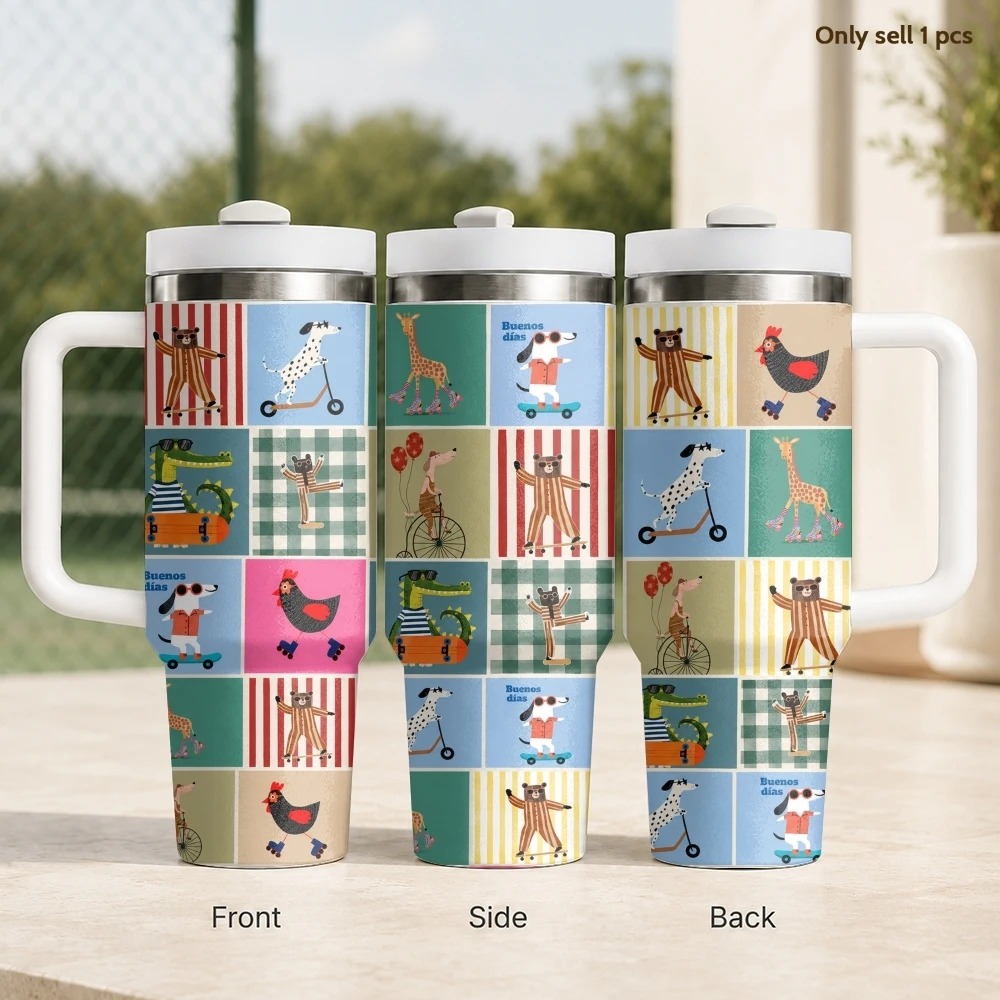 Sunny Ride Squad Vacuum Flasks 40oz Stainless Steel Insulated Tumbler With Handle & Straw Leakproof Travel Mug
Sunny Ride Squad Vacuum Flasks 40oz Stainless Steel Insulated Tumbler With Handle & Straw Leakproof Travel Mug