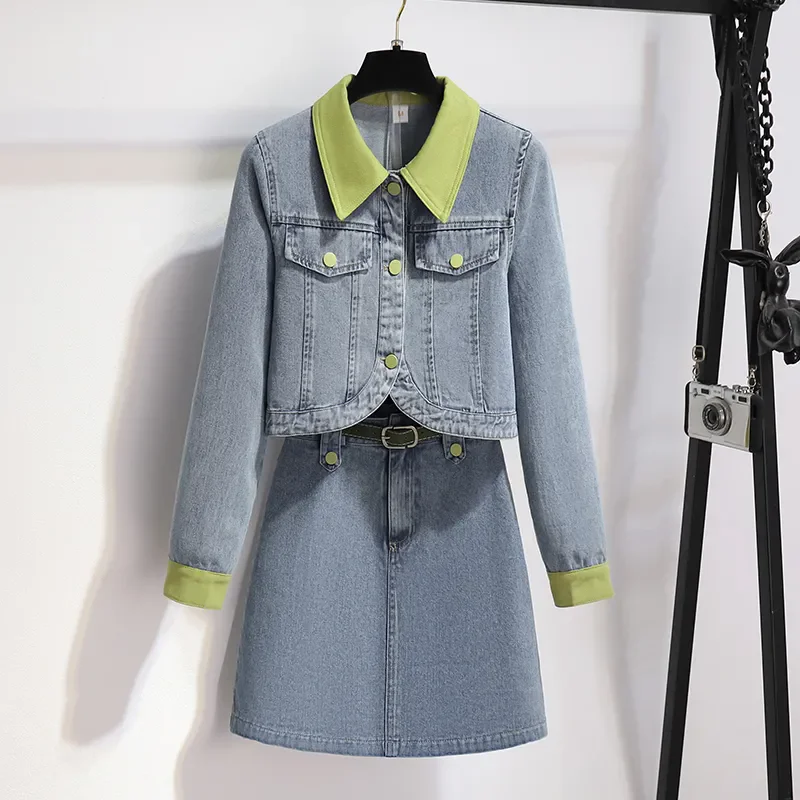 Fried Street Jeans Suit Women 2024 Spring Autumn New High-End Single-Breasted Jeans Jacket+High Waist Casual Skirt Two-piece Set
Fried Street Jeans Suit Women 2024 Spring Autumn New High-End Single-Breasted Jeans Jacket+High Waist Casual Skirt Two-piece Set