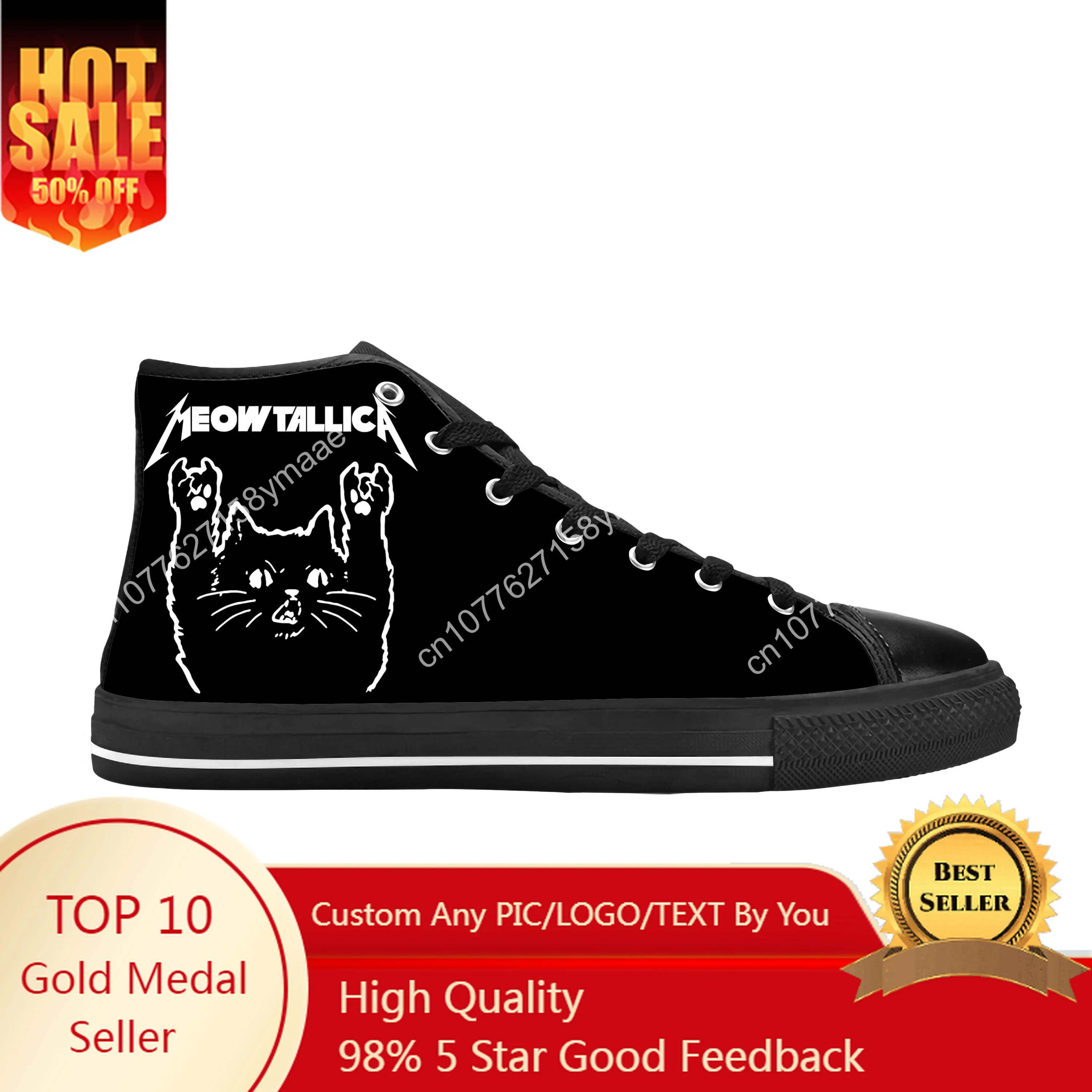 Cat Meowtallica Heavy Metal Rock Band Music Funny Casual Cloth Shoes High Top Comfortable Breathable 3D Print Men Women Sneakers
Cat Meowtallica Heavy Metal Rock Band Music Funny Casual Cloth Shoes High Top Comfortable Breathable 3D Print Men Women Sneakers