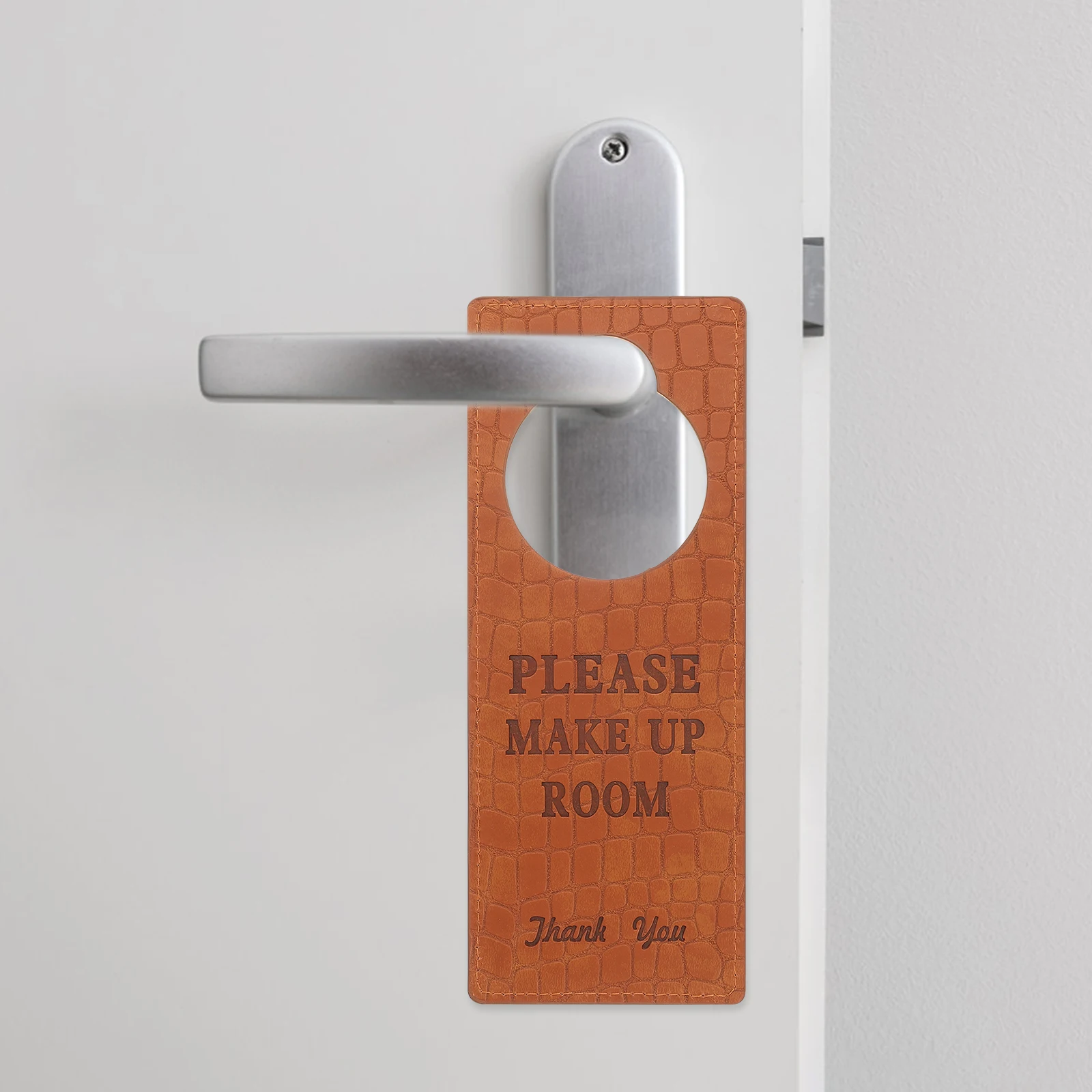 Do Not Disturb Door Sign High Quality PU Material Double Side Design Cleaning Rest Hotel Office Use Brown Color
Do Not Disturb Door Sign High Quality PU Material Double Side Design Cleaning Rest Hotel Office Use Brown Color