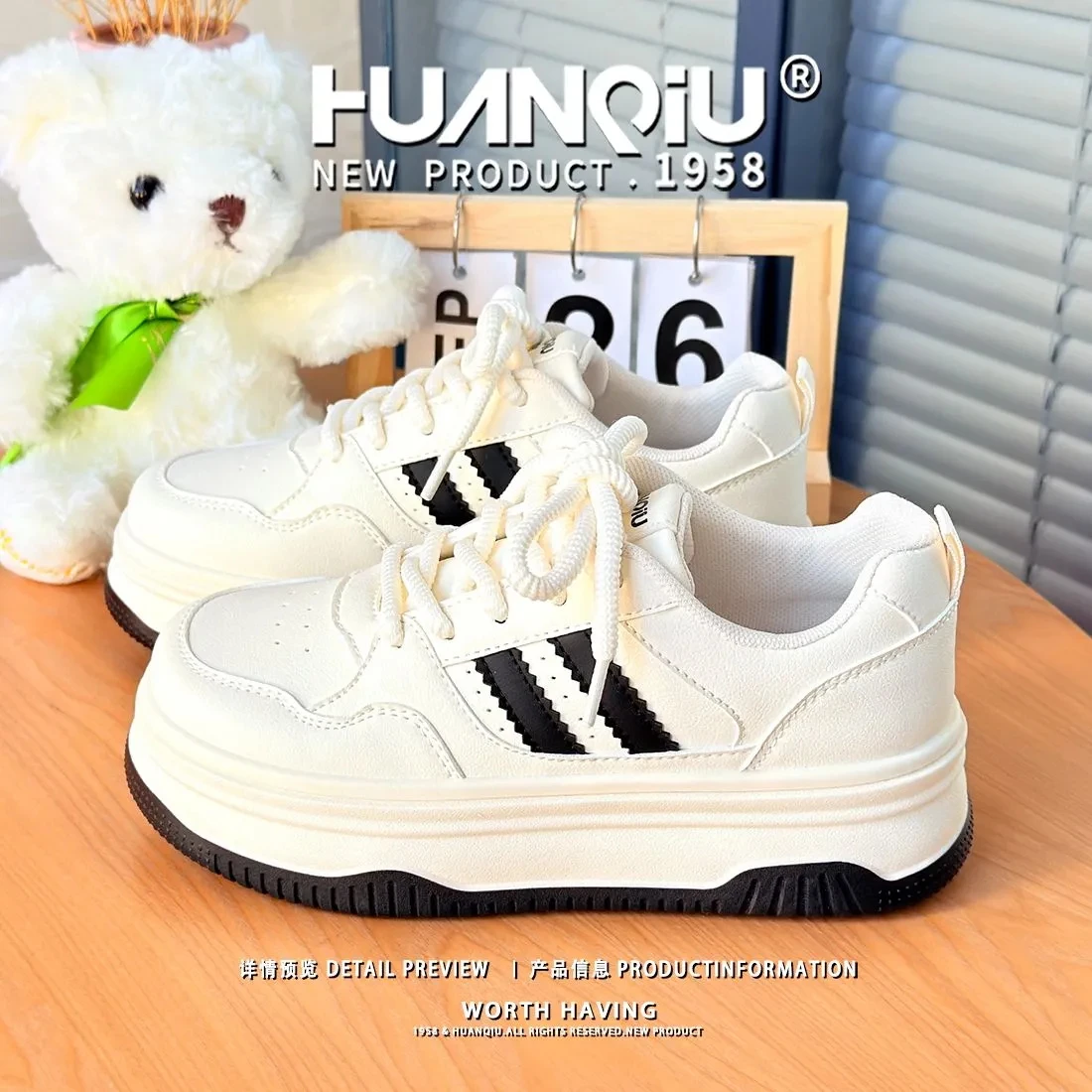 HuanQiu Women Sneakers Casual Leather Skateboard Shoes Women Flat Summer Breathable Thick Sole Fashion Ladies Shoes Sports Shoes
HuanQiu Women Sneakers Casual Leather Skateboard Shoes Women Flat Summer Breathable Thick Sole Fashion Ladies Shoes Sports Shoes