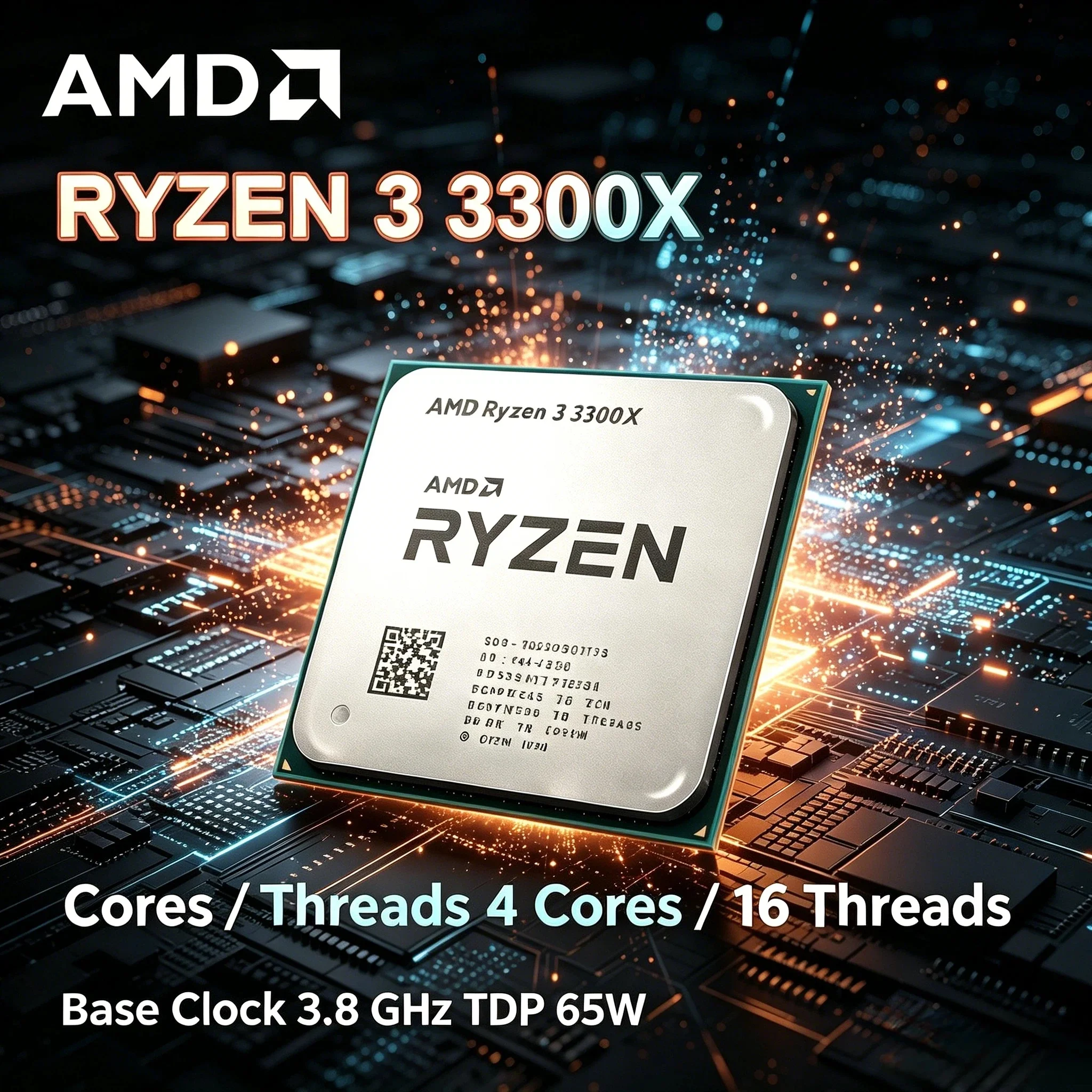 AMD Ryzen 3 3300X 3.8GHz Quad Core Eight Thread 65W CPU Processor L3 16M Socket AM4 65W Bulk Desktop Gaming Pro Max 4K Ultra
AMD Ryzen 3 3300X 3.8GHz Quad Core Eight Thread 65W CPU Processor L3 16M Socket AM4 65W Bulk Desktop Gaming Pro Max 4K Ultra