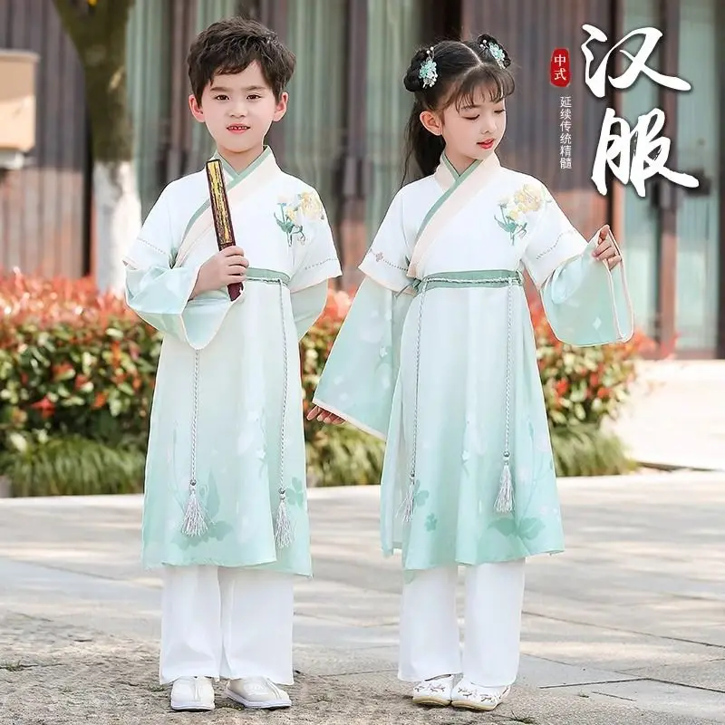 Chinese silk robe Costume Boys Children Kimono China Traditional Vintage Ethnic Students Chorus Dance Costume Hanfu
Chinese silk robe Costume Boys Children Kimono China Traditional Vintage Ethnic Students Chorus Dance Costume Hanfu