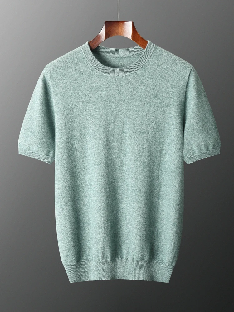 Men's T-shirt spring Summer New Item 100% Cashmere Short Sleeved Men Round Neck Knitted Pullover Vest Casual Men's Clothing Tops
Men's T-shirt spring Summer New Item 100% Cashmere Short Sleeved Men Round Neck Knitted Pullover Vest Casual Men's Clothing Tops