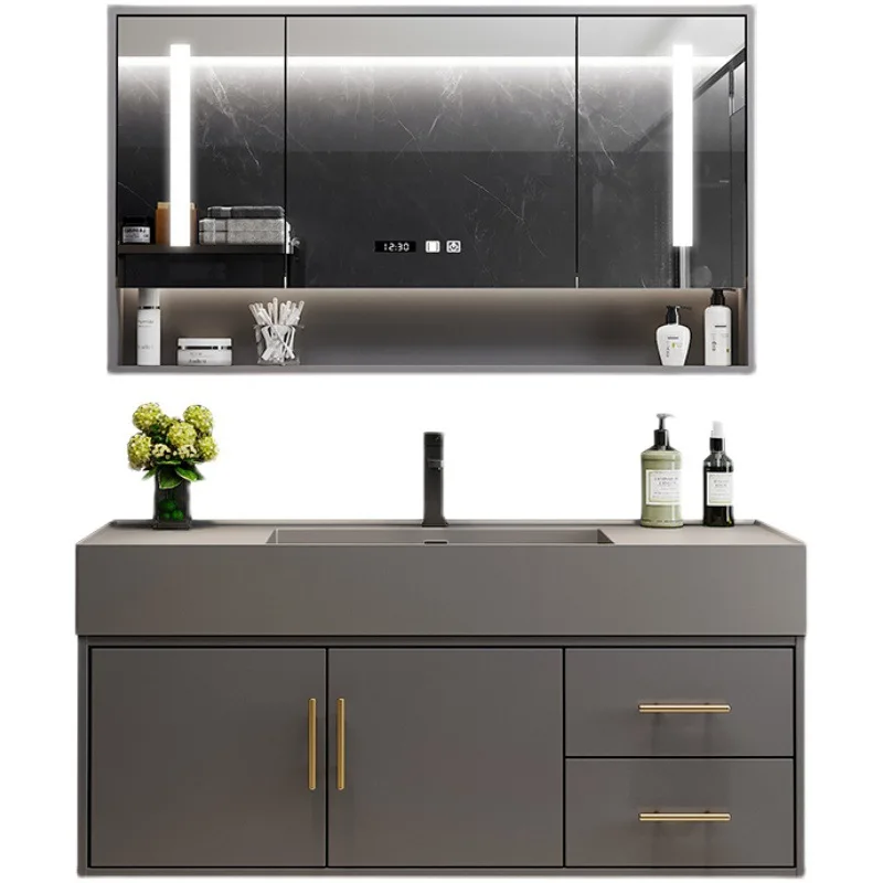 Simple and modern rock slab integrated basin bathroom cabinet combined washbasin cabinet set bathroom face washbasin
Simple and modern rock slab integrated basin bathroom cabinet combined washbasin cabinet set bathroom face washbasin