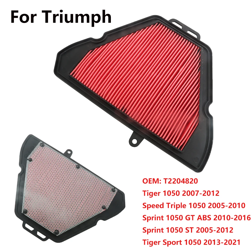 Motorcycle Air Filter Compatible with Triumph Tiger, Tiger Sport, Speed Triple, Sprint, and GT ABS
Motorcycle Air Filter Compatible with Triumph Tiger, Tiger Sport, Speed Triple, Sprint, and GT ABS
