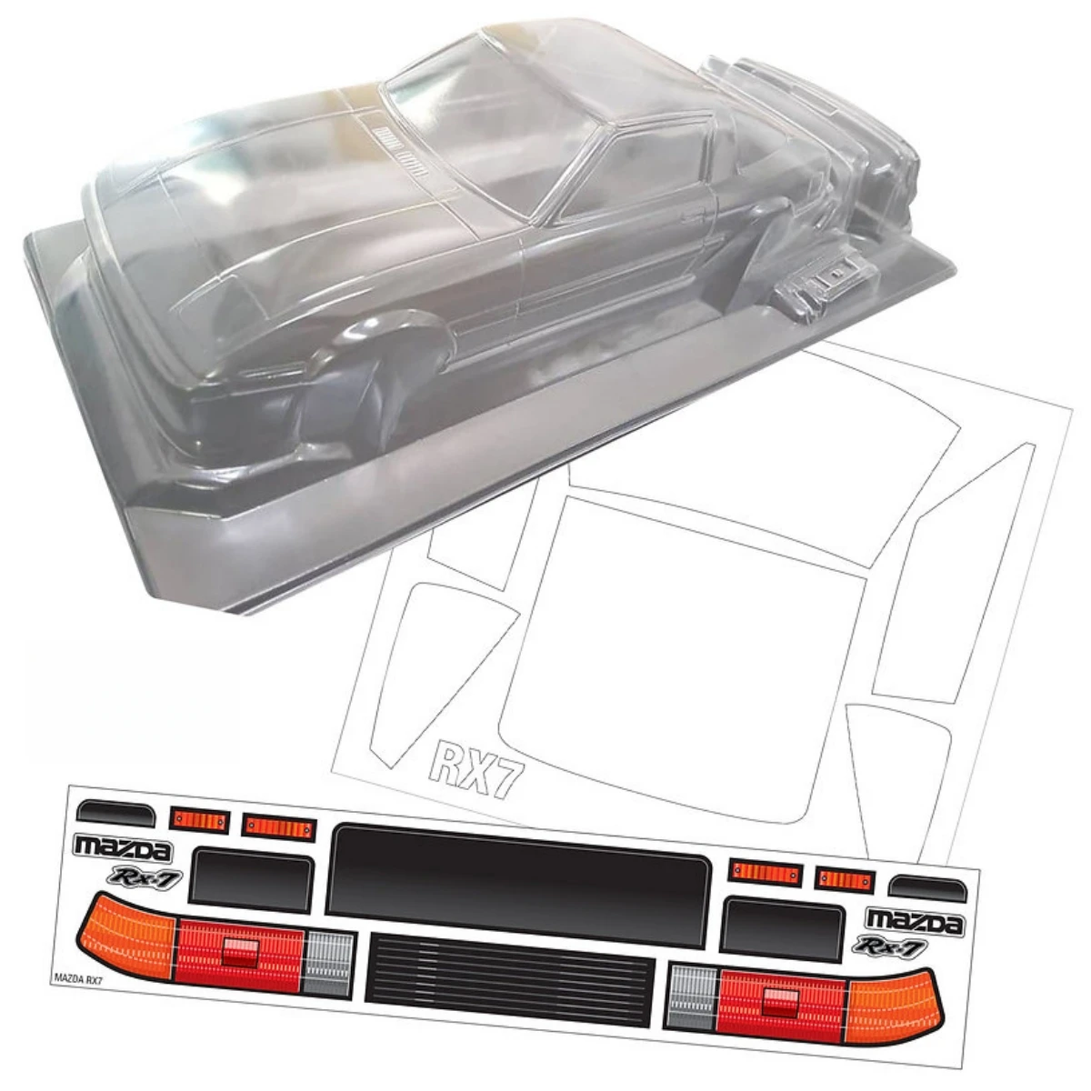 1/10 Mazda RX7 Clear RC Body Shell (200mm) for Traxxas 4-Tec Drift Usukani NGE 2.0 SE MST RMX 4 GT Yokomo YD-2 3Racing Sakura D5
1/10 Mazda RX7 Clear RC Body Shell (200mm) for Traxxas 4-Tec Drift Usukani NGE 2.0 SE MST RMX 4 GT Yokomo YD-2 3Racing Sakura D5