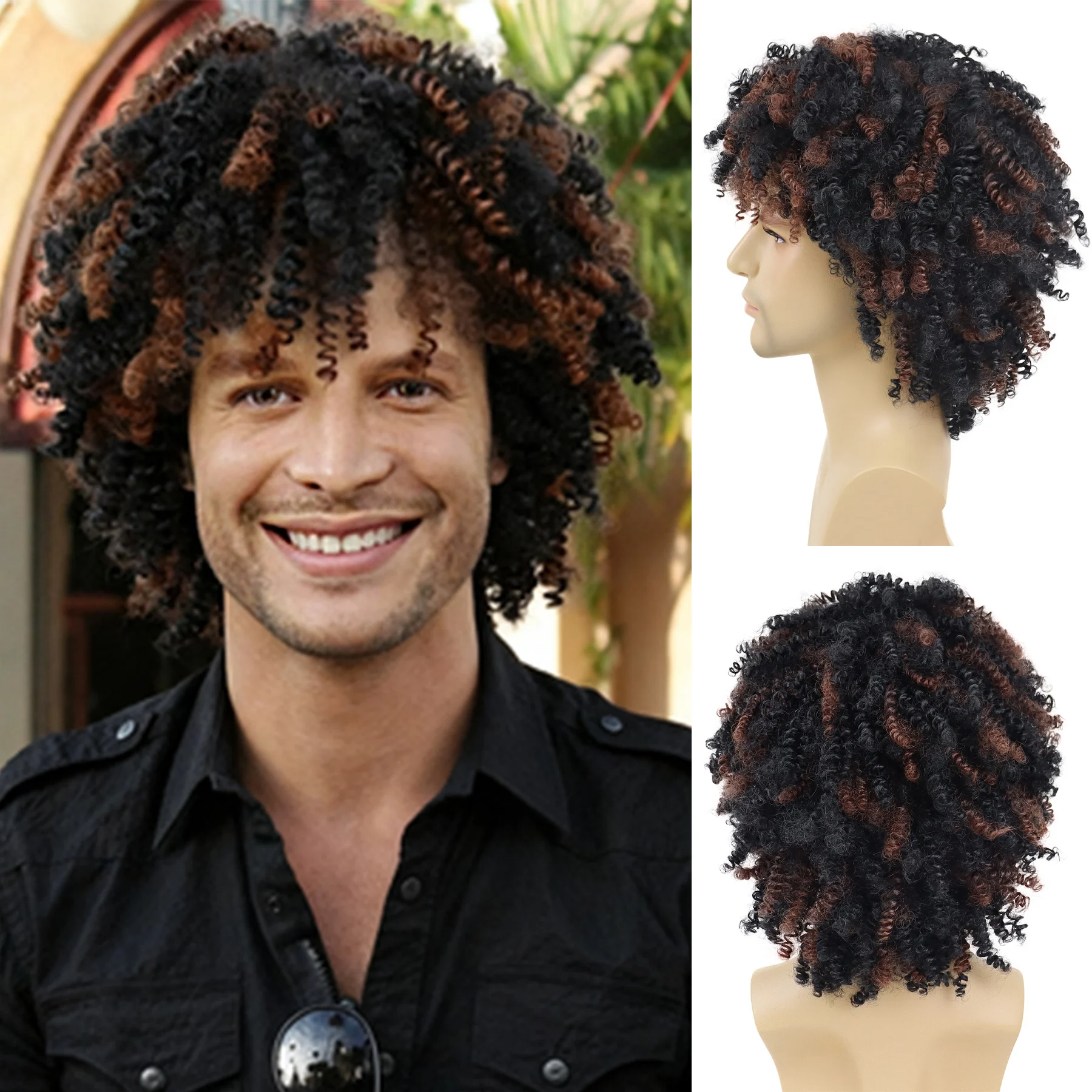 Синтетические черные смешанные коричневые афро-кудрявые парики с челкой для мужчин, короткие натуральные волосы, мужской парик, костюм 80-х годов, парик для косплея на Хэллоуин
Синтетические черные смешанные коричневые афро-кудрявые парики с челкой для мужчин, короткие натуральные волосы, мужской парик, костюм 80-х годов, парик для косплея на Хэллоуин