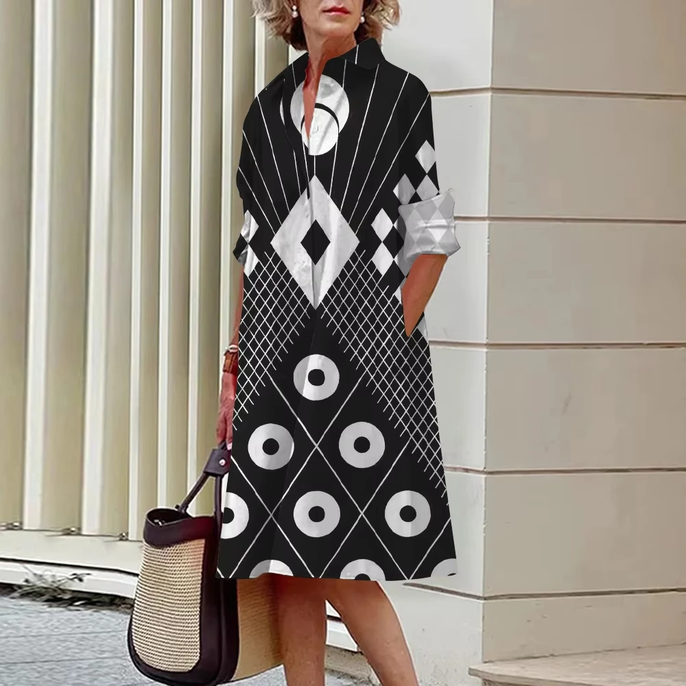 Long-sleeved Shirt Dress Elegant Retro Single-breasted Shirt Dress Y2K Fashion Casual 3D Plaid Printed Lapel Flowy Dress
Long-sleeved Shirt Dress Elegant Retro Single-breasted Shirt Dress Y2K Fashion Casual 3D Plaid Printed Lapel Flowy Dress