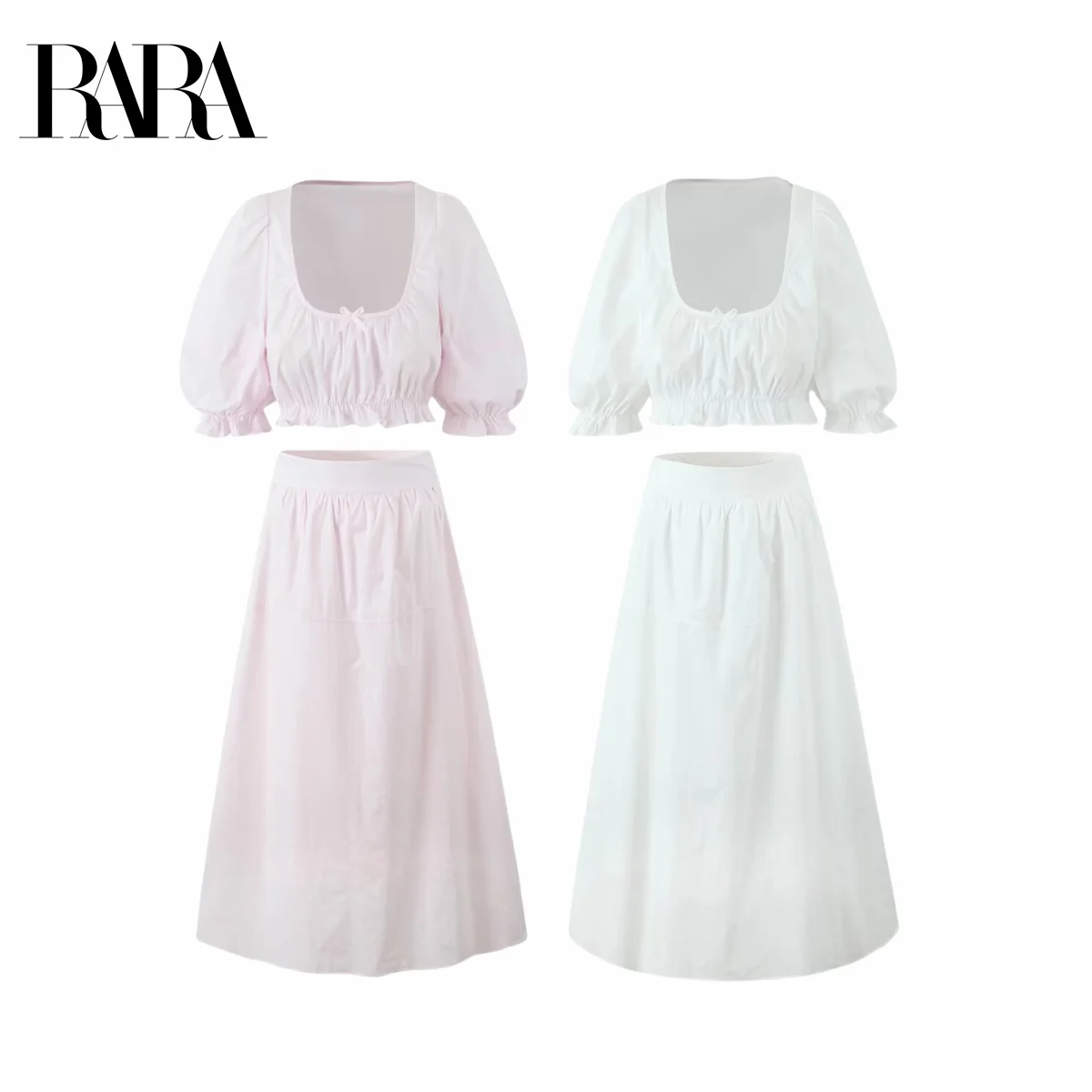 RARA New Ladies Outfit Set Square Neck Crop Top with Puff Sleeves and Matching High - waisted Skirt for Trendy Wear
RARA New Ladies Outfit Set Square Neck Crop Top with Puff Sleeves and Matching High - waisted Skirt for Trendy Wear