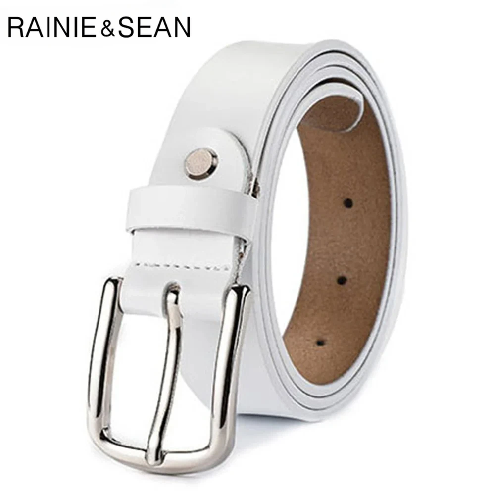 RAINIE SEAN White Belts Women Belt Pin Buckle Genuine Leather Female Retro Cowhide Ladies Waist Belt for Jeans Fashion Design
RAINIE SEAN White Belts Women Belt Pin Buckle Genuine Leather Female Retro Cowhide Ladies Waist Belt for Jeans Fashion Design