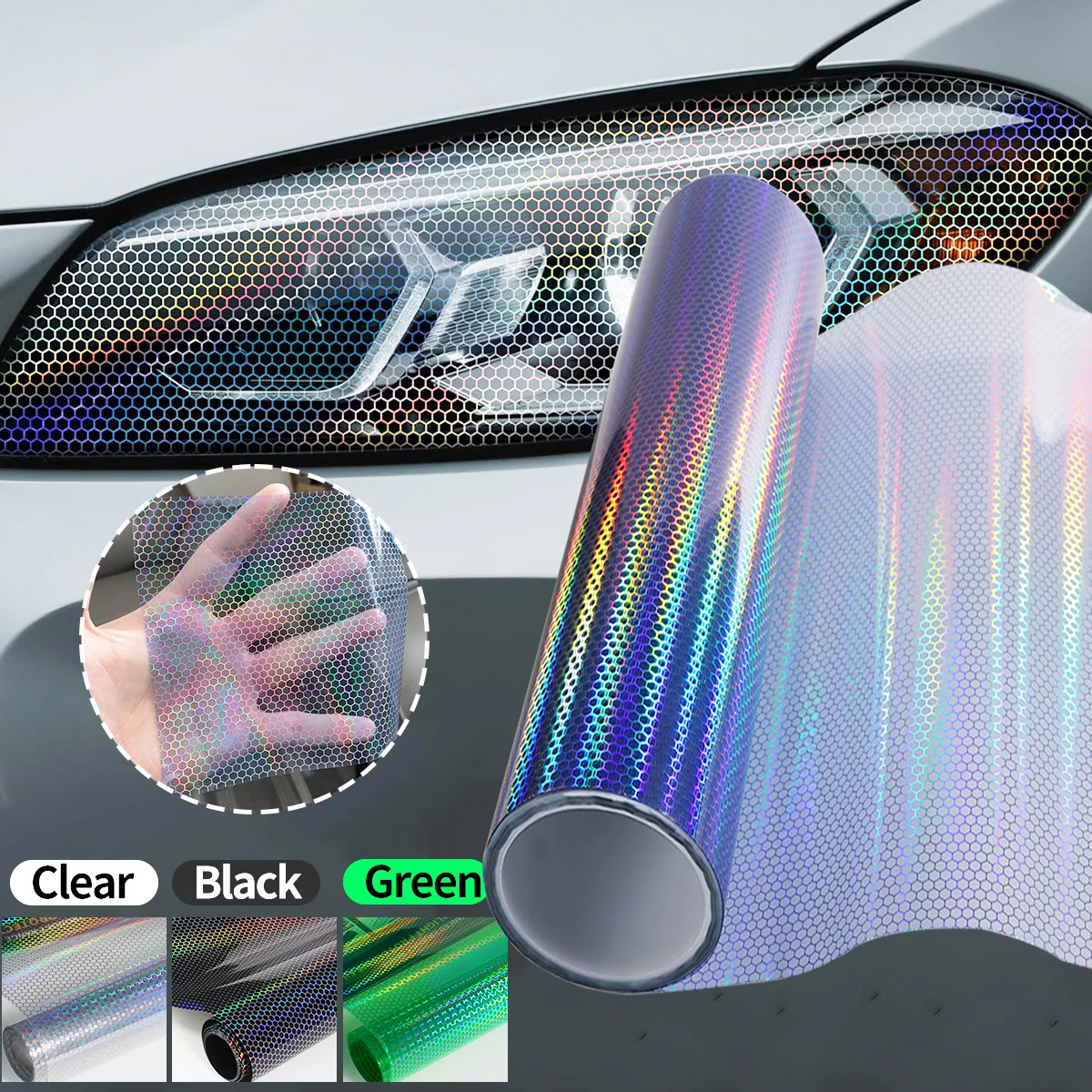 Car Vinyl Wrap Foil Laser Honeycomb Headlight & Taillight Tint Film Color Changing Stickers for Vehicle Styling Modification
Car Vinyl Wrap Foil Laser Honeycomb Headlight & Taillight Tint Film Color Changing Stickers for Vehicle Styling Modification