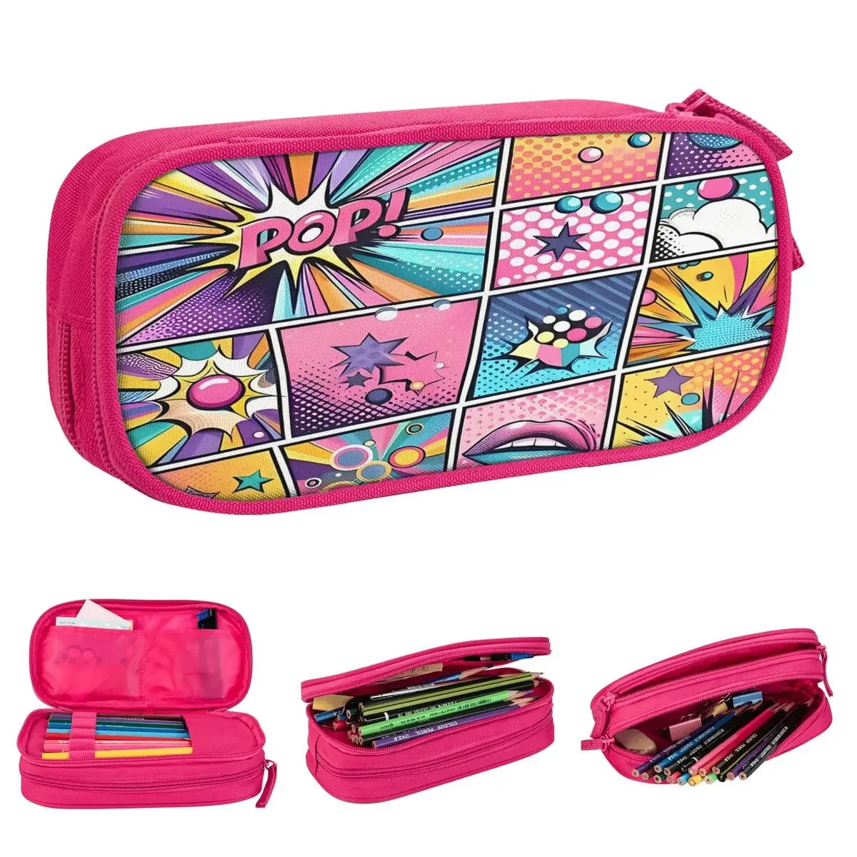Comic Colorful Pop Art Cartoon Pencil Cases Pencil Pouch Pen Box for Girls Boys Large Storage Bag Office Cosmetic Stationery
Comic Colorful Pop Art Cartoon Pencil Cases Pencil Pouch Pen Box for Girls Boys Large Storage Bag Office Cosmetic Stationery
