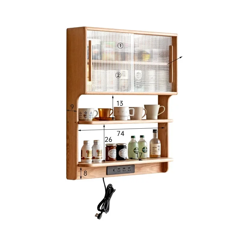 Solid wood suspension cabinet wall-mounted dining side cabinet, dining table integrated household storage
Solid wood suspension cabinet wall-mounted dining side cabinet, dining table integrated household storage