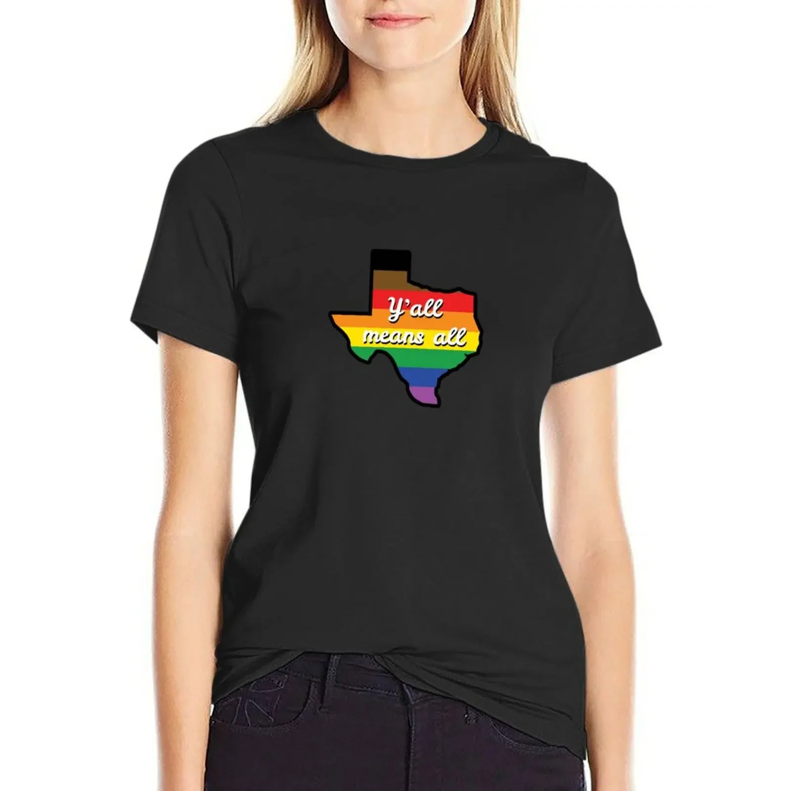 Y’all Means All (Inclusive Texas) T-Shirt oversized new edition animal print heavyweights plain t shirts for Women
Y’all Means All (Inclusive Texas) T-Shirt oversized new edition animal print heavyweights plain t shirts for Women