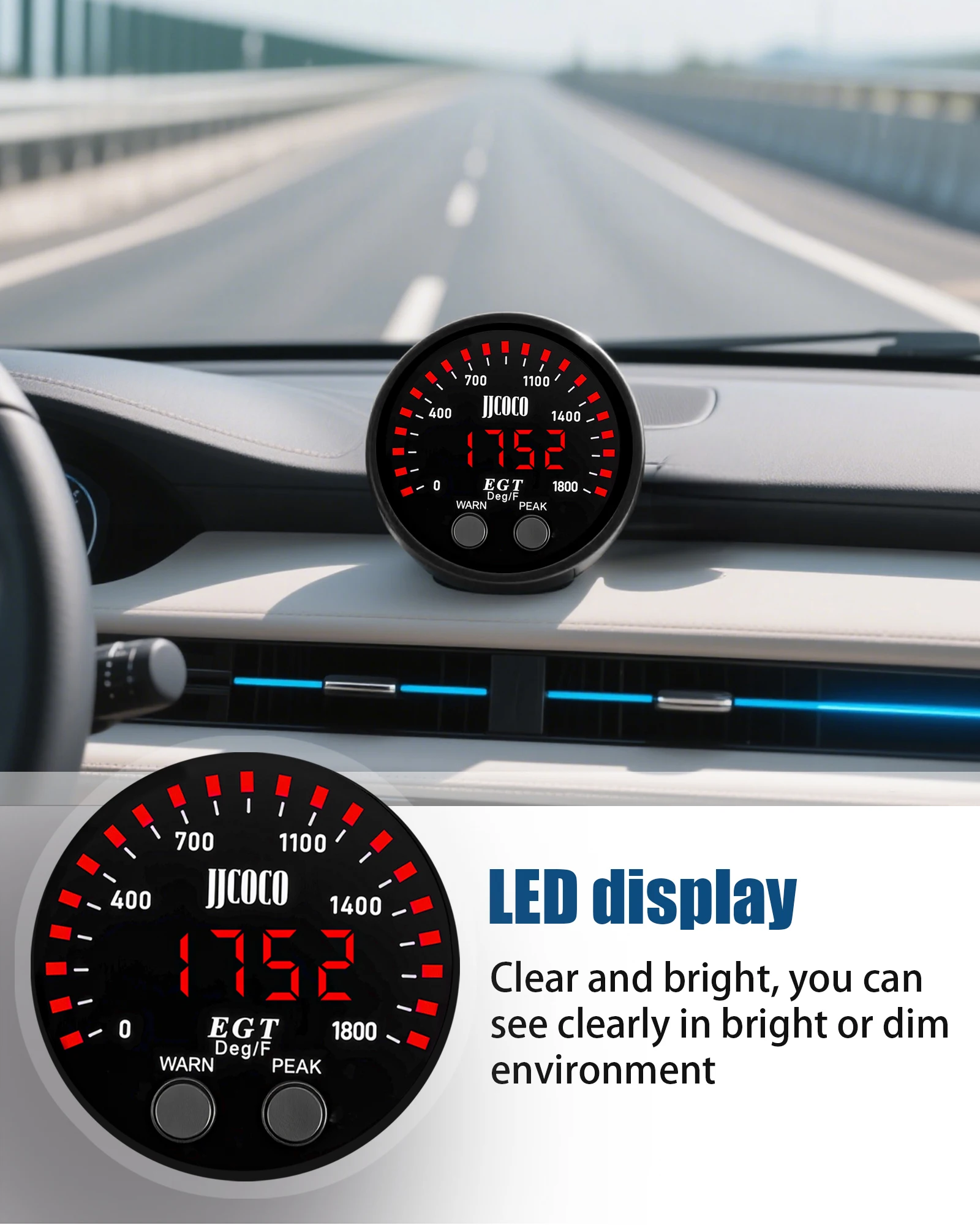 JJCOCO Универсальный измеритель температуры выхлопных газов 52 мм, ультратонкий круглый с красным светодиодным дисплеем -17 ~ 1000 DEG.C (0-1800 DEG.F) и кронштейн
JJCOCO Универсальный измеритель температуры выхлопных газов 52 мм, ультратонкий круглый с красным светодиодным дисплеем -17 ~ 1000 DEG.C (0-1800 DEG.F) и кронштейн