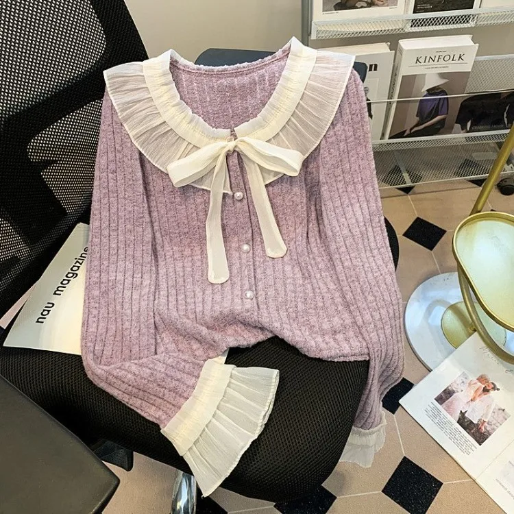 Elegant Sweet O-neck Pearl Button Blusas De Mujer Ruffles Patchwork Long Sleeve Blouses 2025 Spring New Bottoming Shirts Women
Elegant Sweet O-neck Pearl Button Blusas De Mujer Ruffles Patchwork Long Sleeve Blouses 2025 Spring New Bottoming Shirts Women