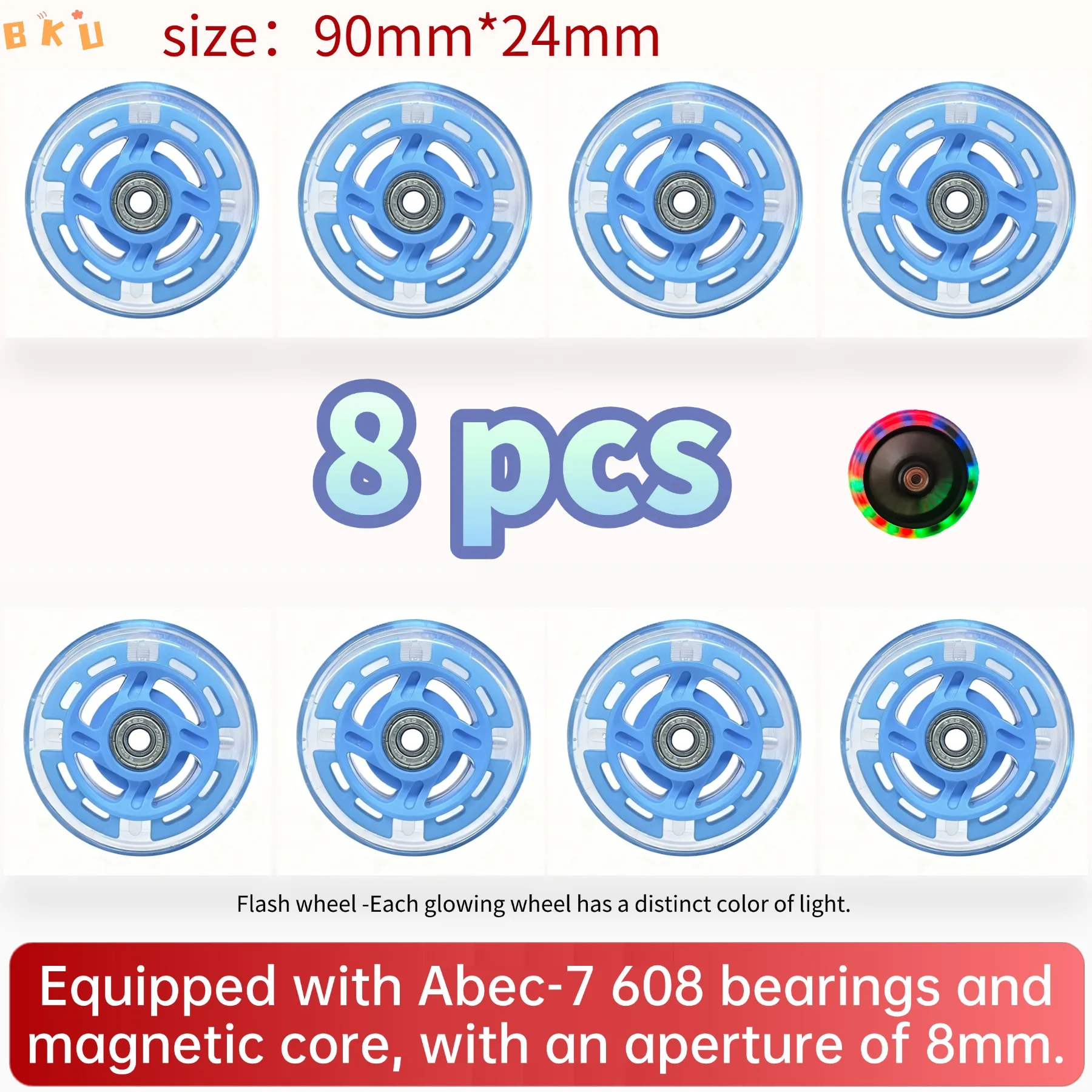 6pcs/8pcs 90mm (3.5 Inch) Flashing Replacement Wheels, LED Light Up Wheels for Inline Skates, Scooters, Wagons & Baby Strollers
6pcs/8pcs 90mm (3.5 Inch) Flashing Replacement Wheels, LED Light Up Wheels for Inline Skates, Scooters, Wagons & Baby Strollers