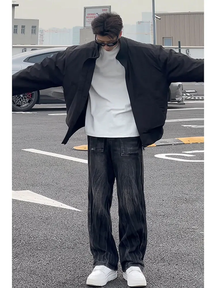 Мужские джинсы-клеш из денима в стиле ретро, прямые, в американском уличном стиле, с широкими штанинами, свободные, рабочие брюки
Мужские джинсы-клеш из денима в стиле ретро, прямые, в американском уличном стиле, с широкими штанинами, свободные, рабочие брюки