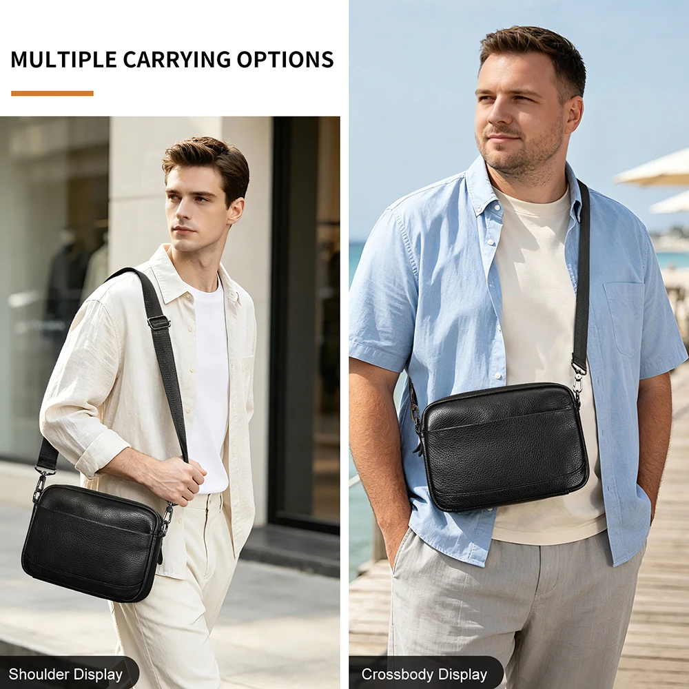 Men Genuine Leather Crossbody Bag Large Capacity Multi Pockets Messenger Bag Adjustable Wide Strap Shoulder Bag Fit 9.7 Inch Tab
Men Genuine Leather Crossbody Bag Large Capacity Multi Pockets Messenger Bag Adjustable Wide Strap Shoulder Bag Fit 9.7 Inch Tab