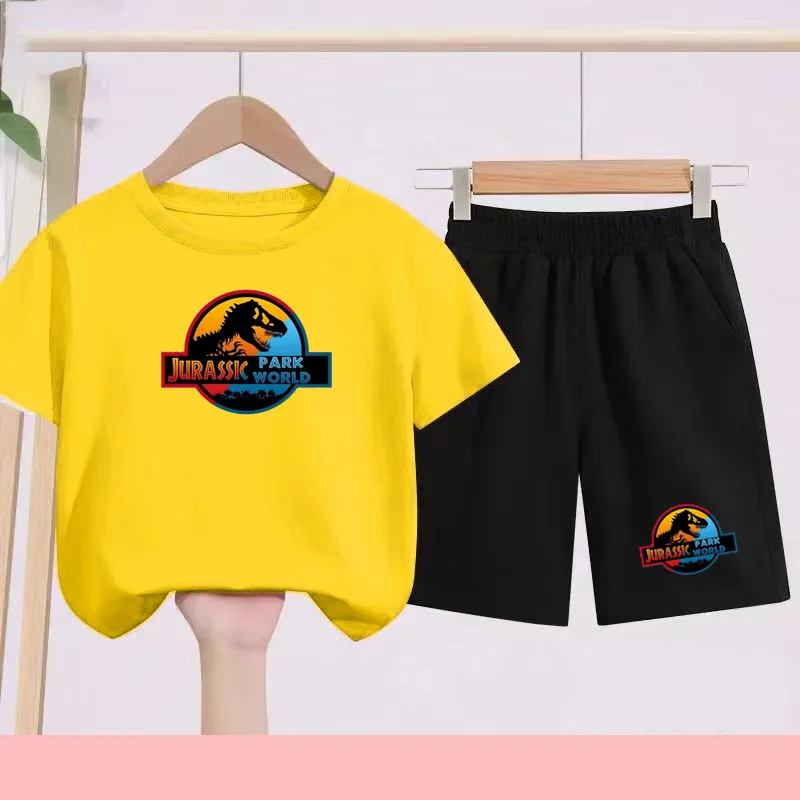 Kids Summer Clothing Short Sleeve Movie Dinosaur Park Print Crew Neck T-shirt+ Shorts 2P Boys Girls 2-12 Years Casual Sports Set
Kids Summer Clothing Short Sleeve Movie Dinosaur Park Print Crew Neck T-shirt+ Shorts 2P Boys Girls 2-12 Years Casual Sports Set