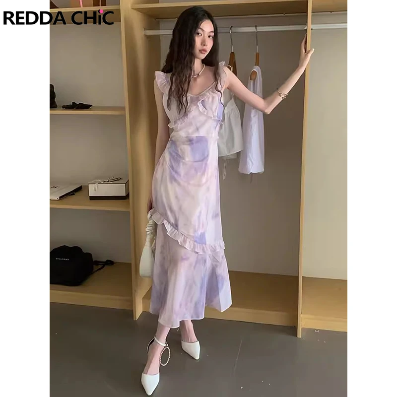 Платье REDDACHiC женское средней длины, элегантное фиолетовое платье на бретельках, без рукавов, с оборками и цветочным рисунком, повседневное цельнокроеное платье, летняя одежда
Платье REDDACHiC женское средней длины, элегантное фиолетовое платье на бретельках, без рукавов, с оборками и цветочным рисунком, повседневное цельнокроеное платье, летняя одежда