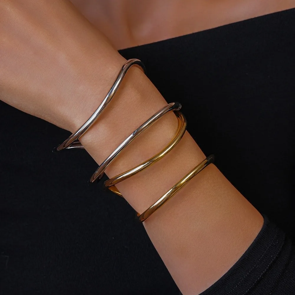 Alloy Wide Irregular Open Bangle Europe American Style Double-layer Metal Cuff Bangles Gold Silver Jewelry Accessories
Alloy Wide Irregular Open Bangle Europe American Style Double-layer Metal Cuff Bangles Gold Silver Jewelry Accessories