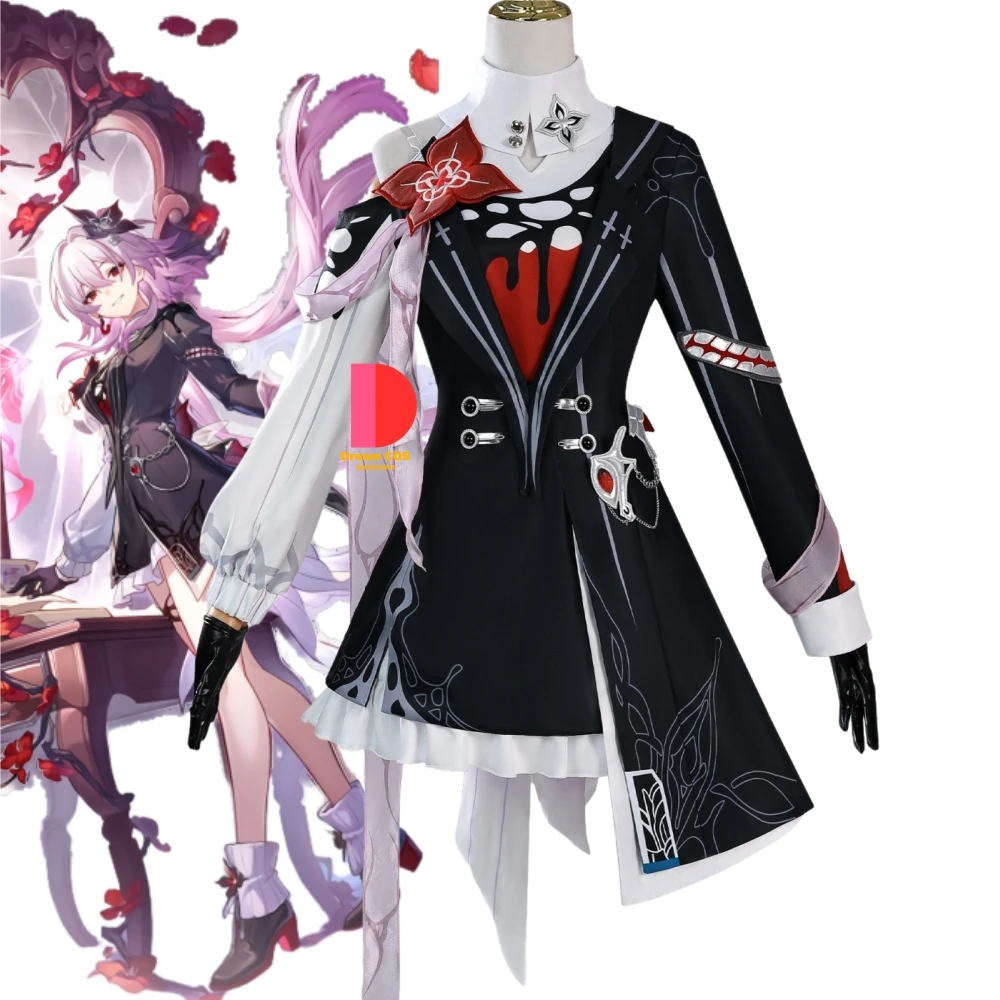 Game Honkai: Star Rail Cosplay Costume Anime Evernight Role Playing Black Uniform with Rings for Women ComicCon Outfit Wig Shoes 
Game Honkai: Star Rail Cosplay Costume Anime Evernight Role Playing Black Uniform with Rings for Women ComicCon Outfit Wig Shoes