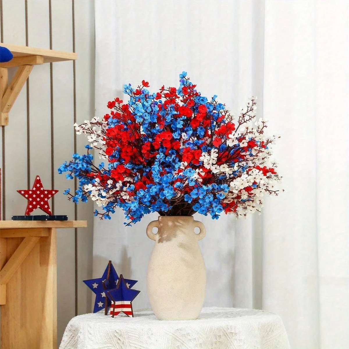 18 Pcs 4Th of July Flowers Fake Silky Patriotic Flowers Artificial Babys Breath Bulk Babys Breath Artificial Flowers
18 Pcs 4Th of July Flowers Fake Silky Patriotic Flowers Artificial Babys Breath Bulk Babys Breath Artificial Flowers