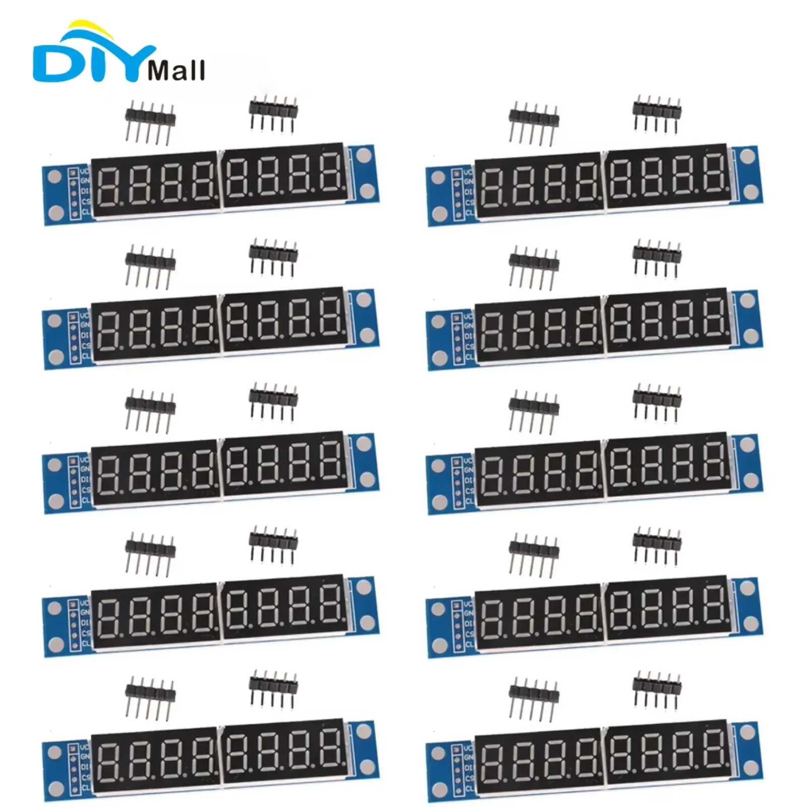 DIYmall MAX7219 8-Digit 7-Segment LED Display Module 5V Microcontroller Compatible Red Pack of 10 for DIY Projects
DIYmall MAX7219 8-Digit 7-Segment LED Display Module 5V Microcontroller Compatible Red Pack of 10 for DIY Projects