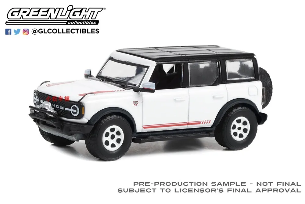 Green Light 1:64 2021 Ford Bronco 66 First Edition - Oxford White with Black Roof Alloy Model Collectible Ornament Gifttoys
Green Light 1:64 2021 Ford Bronco 66 First Edition - Oxford White with Black Roof Alloy Model Collectible Ornament Gifttoys