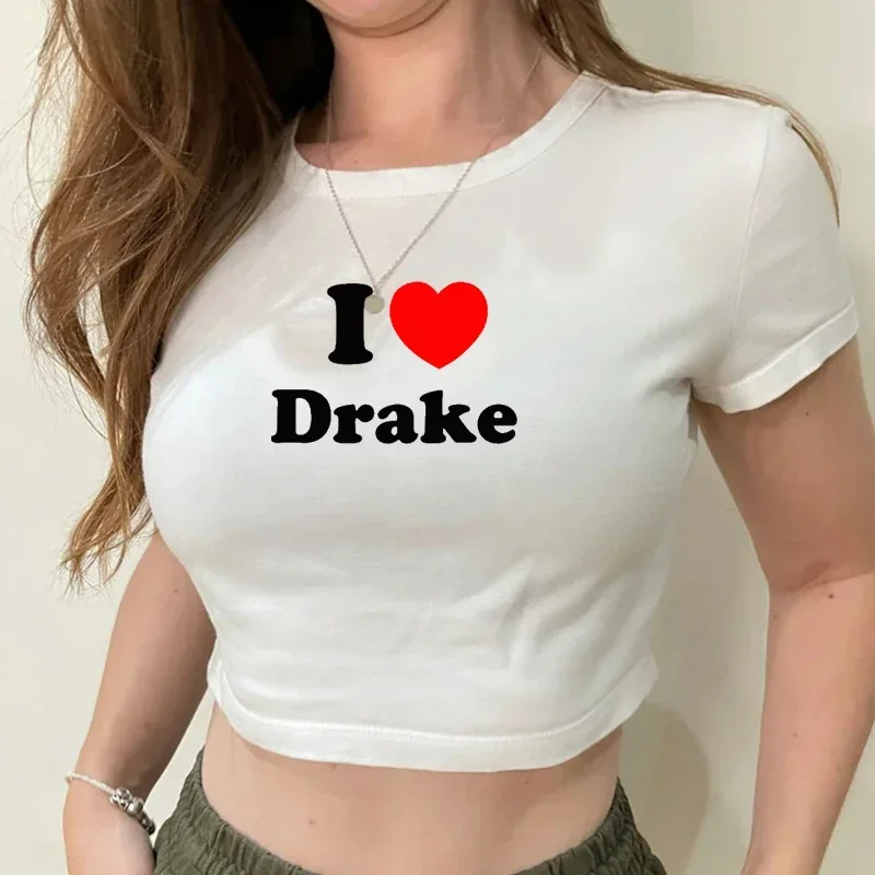 Fashionable summer short sleeved I Love Drake printed women's short top sexy women's crop top
Fashionable summer short sleeved I Love Drake printed women's short top sexy women's crop top