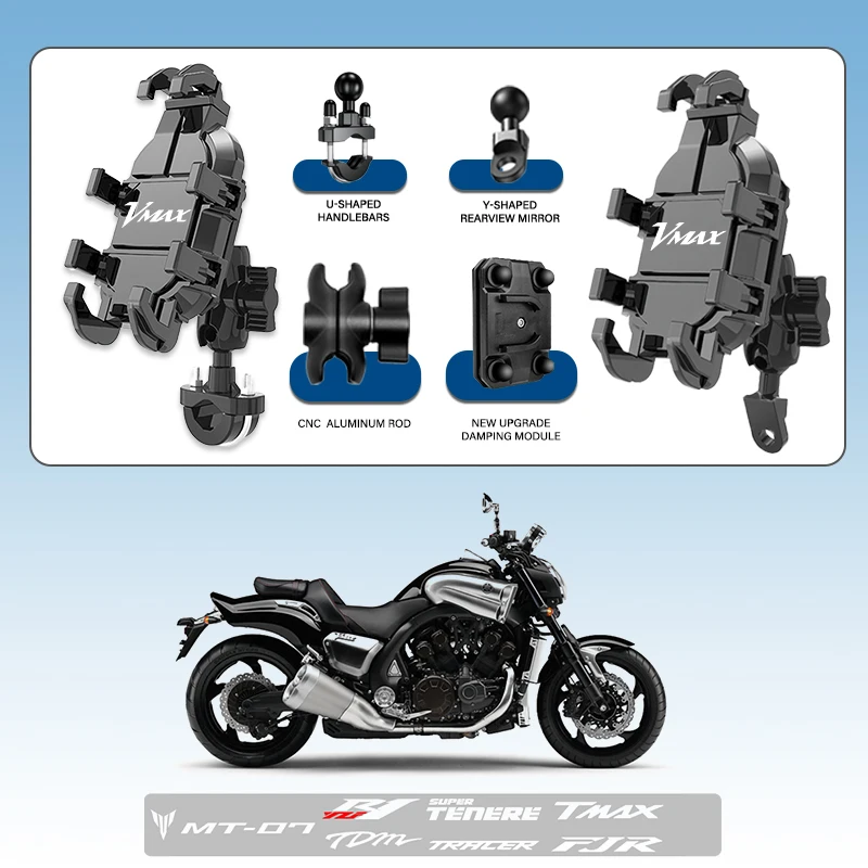 360 ° Ступеньки вращения Противоскользящий мотоциклетный мобильный навигационный держатель для YAMAHA VMAX 1200 1700 V-MAX 1200 NMAX N MAX
360 ° Ступеньки вращения Противоскользящий мотоциклетный мобильный навигационный держатель для YAMAHA VMAX 1200 1700 V-MAX 1200 NMAX N MAX