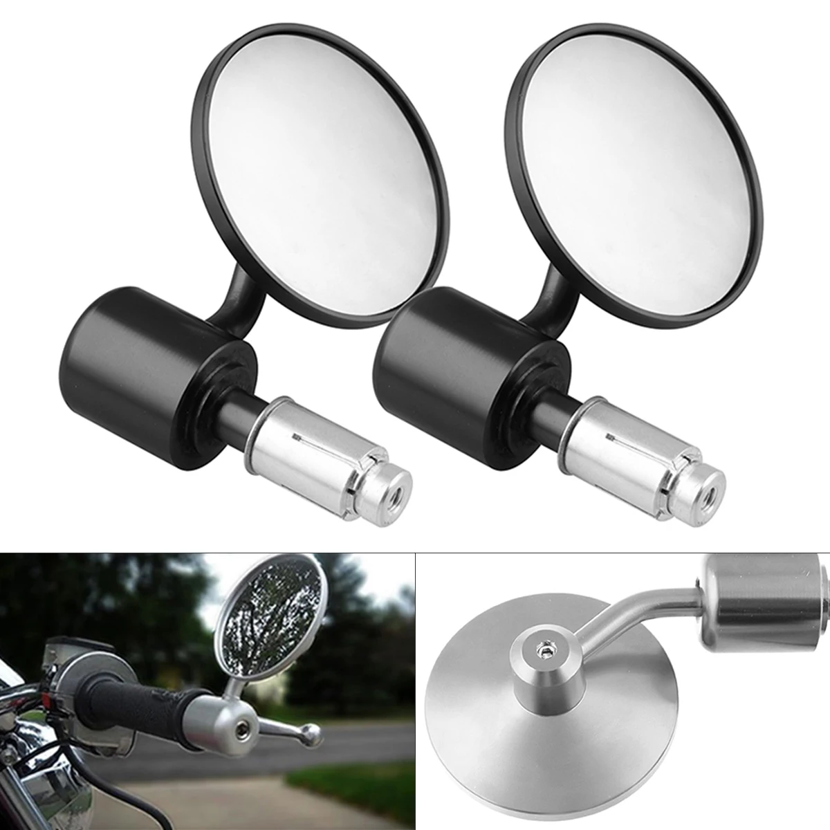 1 Pair Motorcycle Rearview Mirror Round Handlebar Bar End Rear View Mirrors Bike Motorbike Side Mirror
1 Pair Motorcycle Rearview Mirror Round Handlebar Bar End Rear View Mirrors Bike Motorbike Side Mirror