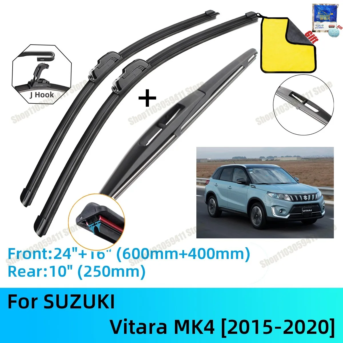 For SUZUKI Vitara MK4 Front Rear Wiper Blades Set Windshield Windscreen Car Accessories For J U Hook 2015-2020
For SUZUKI Vitara MK4 Front Rear Wiper Blades Set Windshield Windscreen Car Accessories For J U Hook 2015-2020