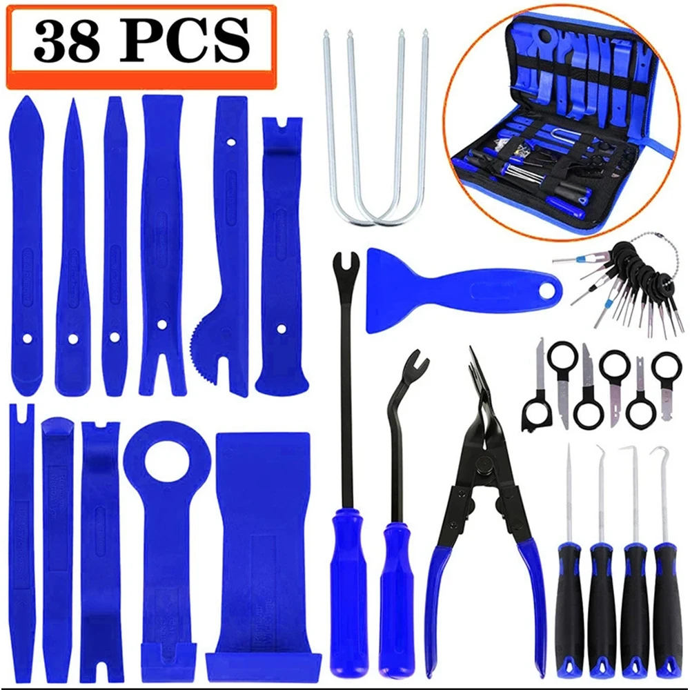 38Pcs Trim Removal ToolAuto Push Pin Bumper Retainer Clip Set Fastener Terminal Remover Tool Car Audio Disassembly Tools Plastic
38Pcs Trim Removal ToolAuto Push Pin Bumper Retainer Clip Set Fastener Terminal Remover Tool Car Audio Disassembly Tools Plastic
