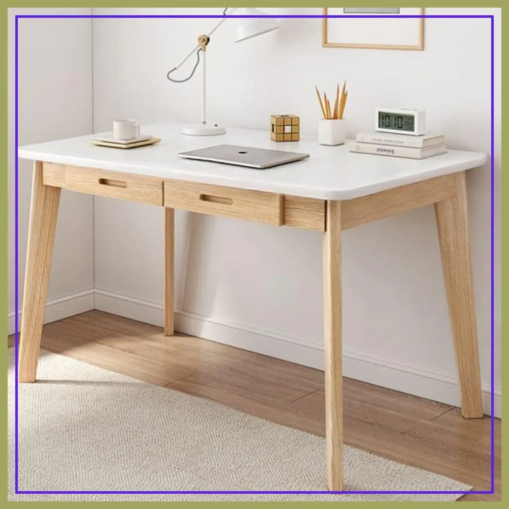 Solid Wood Writing Desk with Drawer, 39.37" Laptop Computer Work Study Table in White
Solid Wood Writing Desk with Drawer, 39.37" Laptop Computer Work Study Table in White