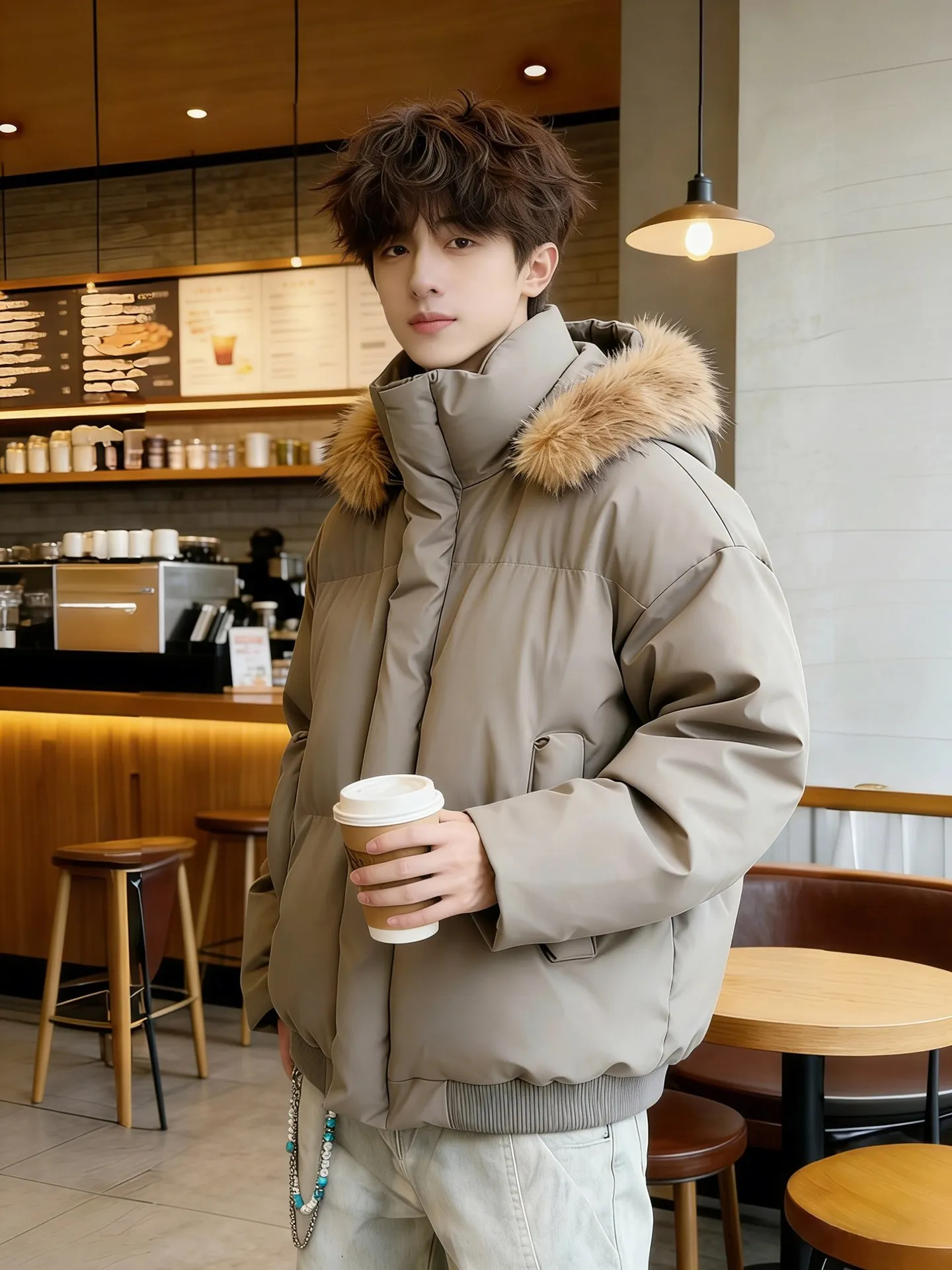 Мужская утепленная куртка-пуховик Caramel American Style с отстегивающимся меховым воротником, из хлопка и полиэстера, теплая, молодежная
Мужская утепленная куртка-пуховик Caramel American Style с отстегивающимся меховым воротником, из хлопка и полиэстера, теплая, молодежная