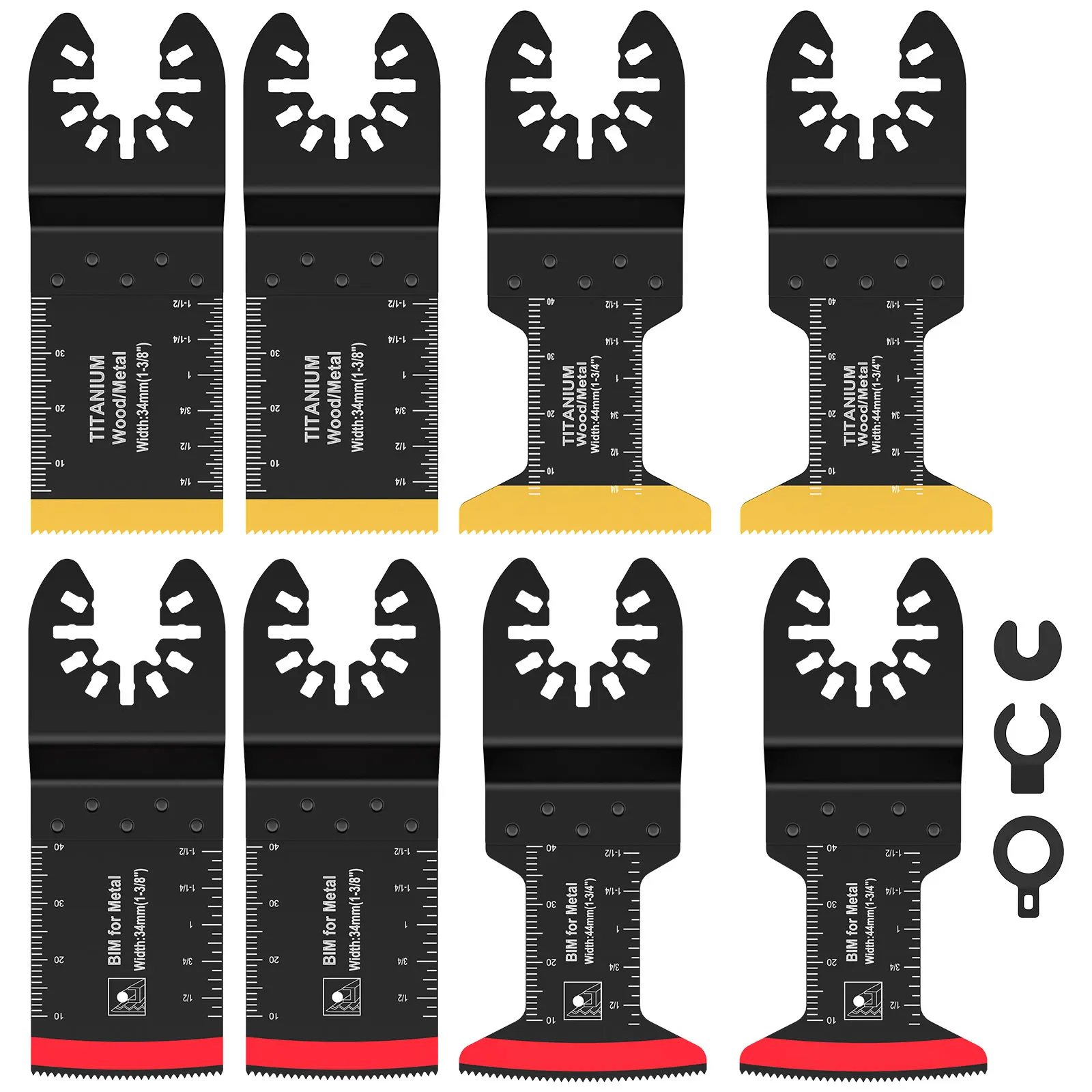 8Pcs Oscillating Saw Blade Set Titanium Bimetal Oscillating Multitool Blade Precise Cut Oscillating Tool Blade for Metal Wood
8Pcs Oscillating Saw Blade Set Titanium Bimetal Oscillating Multitool Blade Precise Cut Oscillating Tool Blade for Metal Wood