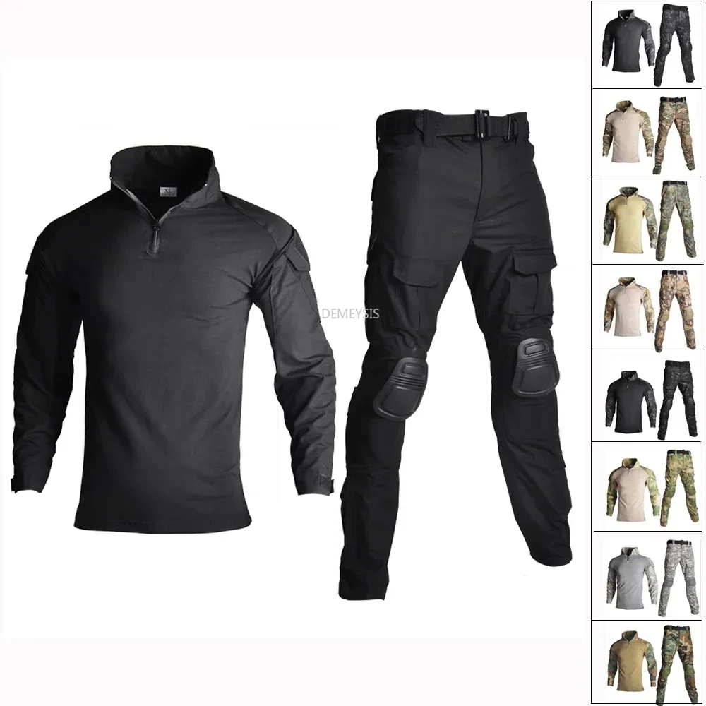 Tactical Camouflage Uniform Clothes Mens Outdoor Paintball Hunting Combat Shirt + Pants with Knee Pads
Tactical Camouflage Uniform Clothes Mens Outdoor Paintball Hunting Combat Shirt + Pants with Knee Pads