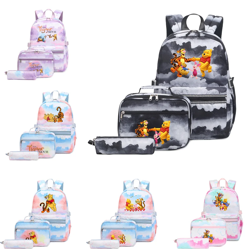 3Pcs/Set The Tigger Movie Teenager Student with Picnic Lunch Bag Waterproof Cartoon Backpack Colorful Bag Boys Girls School bags
3Pcs/Set The Tigger Movie Teenager Student with Picnic Lunch Bag Waterproof Cartoon Backpack Colorful Bag Boys Girls School bags