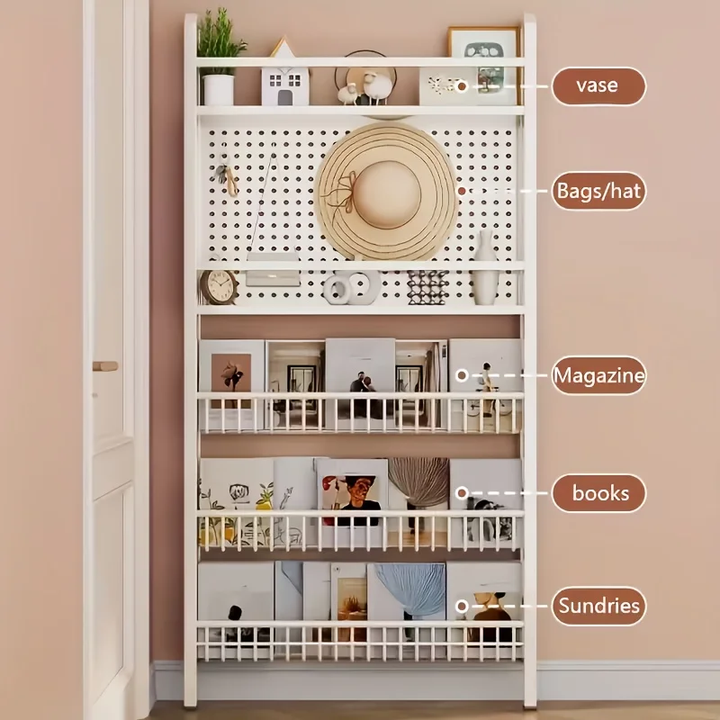 Practical Rear-mounted Storage Rack, Wall-mounted Metal Shelf, Suitable for Narrow Gaps In Rooms, Hat Storage Rack