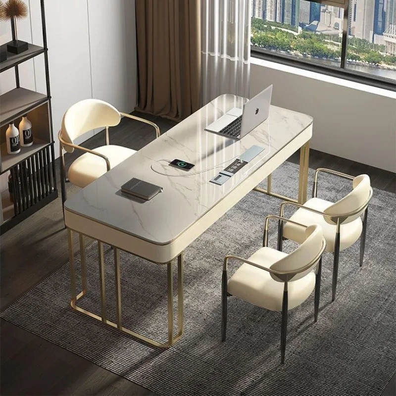 Computer Italian light luxury desk book chair combination, home modern small apartment office hotel table rock slab
Computer Italian light luxury desk book chair combination, home modern small apartment office hotel table rock slab