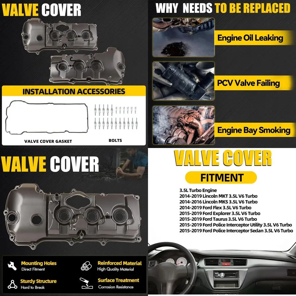 Комплект алюминиевой крышки клапана двигателя слева и справа, совместимый с Ford Explorer Flex Taurus Lincoln MKS MKT 3.5L V6 2014-2019 Repla
Комплект алюминиевой крышки клапана двигателя слева и справа, совместимый с Ford Explorer Flex Taurus Lincoln MKS MKT 3.5L V6 2014-2019 Repla
