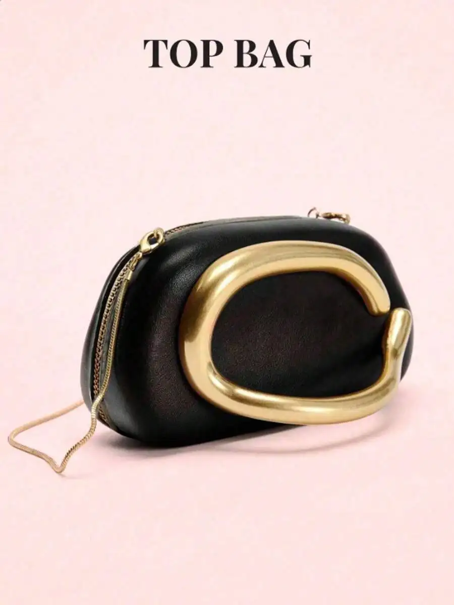 Black PU Leather Clutch Bag With Gold Tone Frame Chain Strap Evening Handbag For Women
Black PU Leather Clutch Bag With Gold Tone Frame Chain Strap Evening Handbag For Women