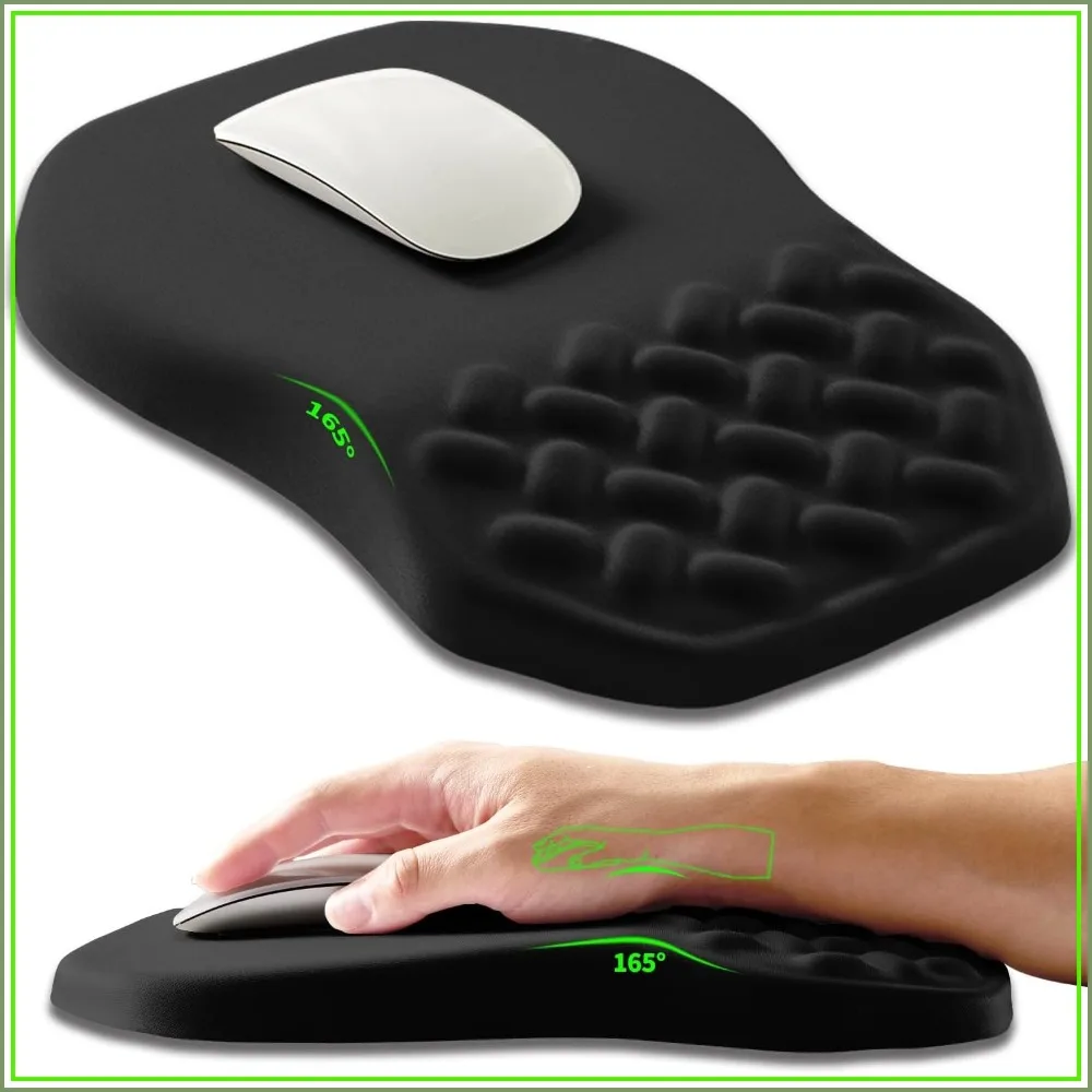 Ergonomic Slope Mouse Pad Wrist Support for Carpal Tunnel Pain Relief, Memory Foam Wrist Rest, 12x8 inch Black
Ergonomic Slope Mouse Pad Wrist Support for Carpal Tunnel Pain Relief, Memory Foam Wrist Rest, 12x8 inch Black