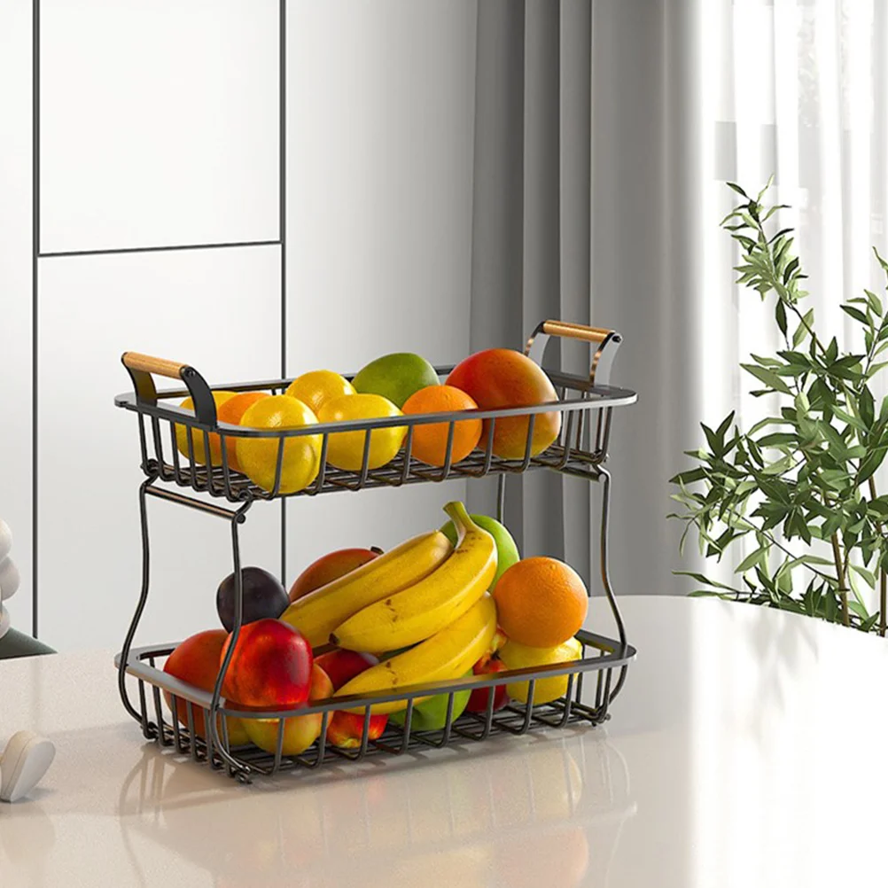 Basket Double Layer Wrought Iron Fruit Plate Storage Rack Simple Vegetable Container Two-layer Carbon Steel Office
Basket Double Layer Wrought Iron Fruit Plate Storage Rack Simple Vegetable Container Two-layer Carbon Steel Office