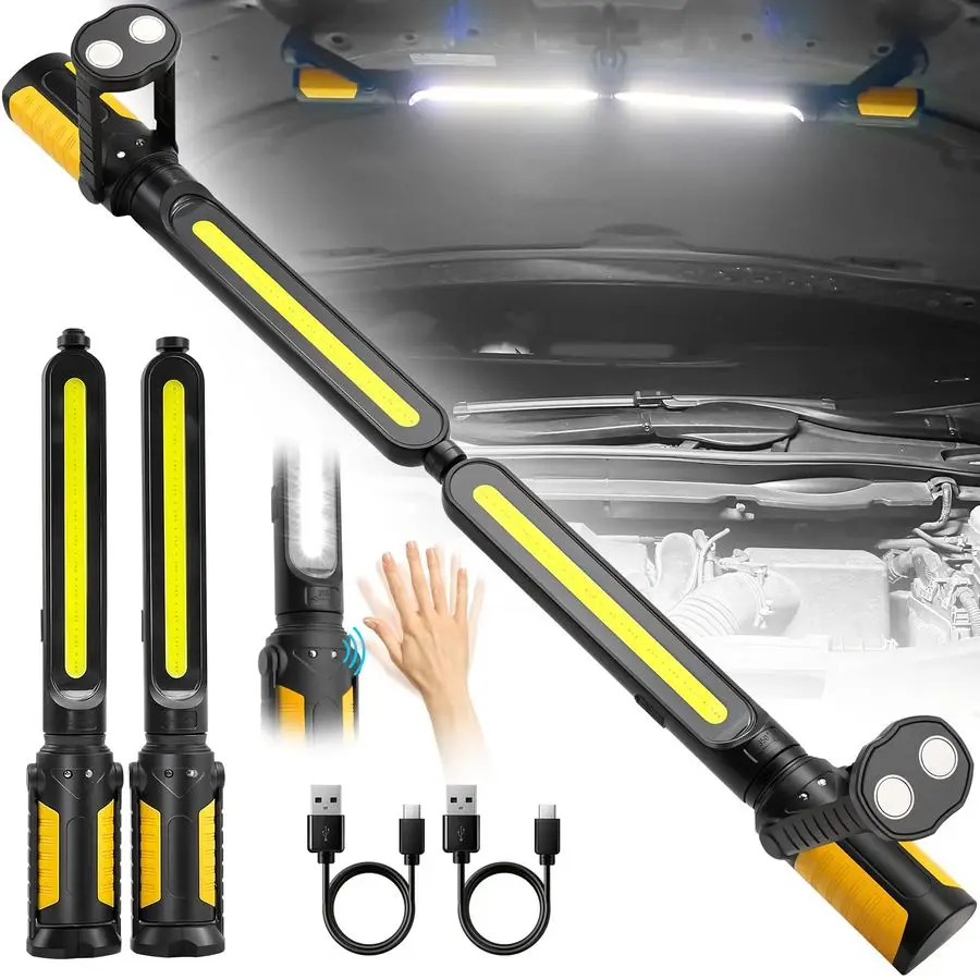 Mechanic Work Light Bar with Upgraded Sensor Control 2400LM LED, 4400mAh Rechargeable Underhood Work Light with Hooks amp Magnet
Mechanic Work Light Bar with Upgraded Sensor Control 2400LM LED, 4400mAh Rechargeable Underhood Work Light with Hooks amp Magnet